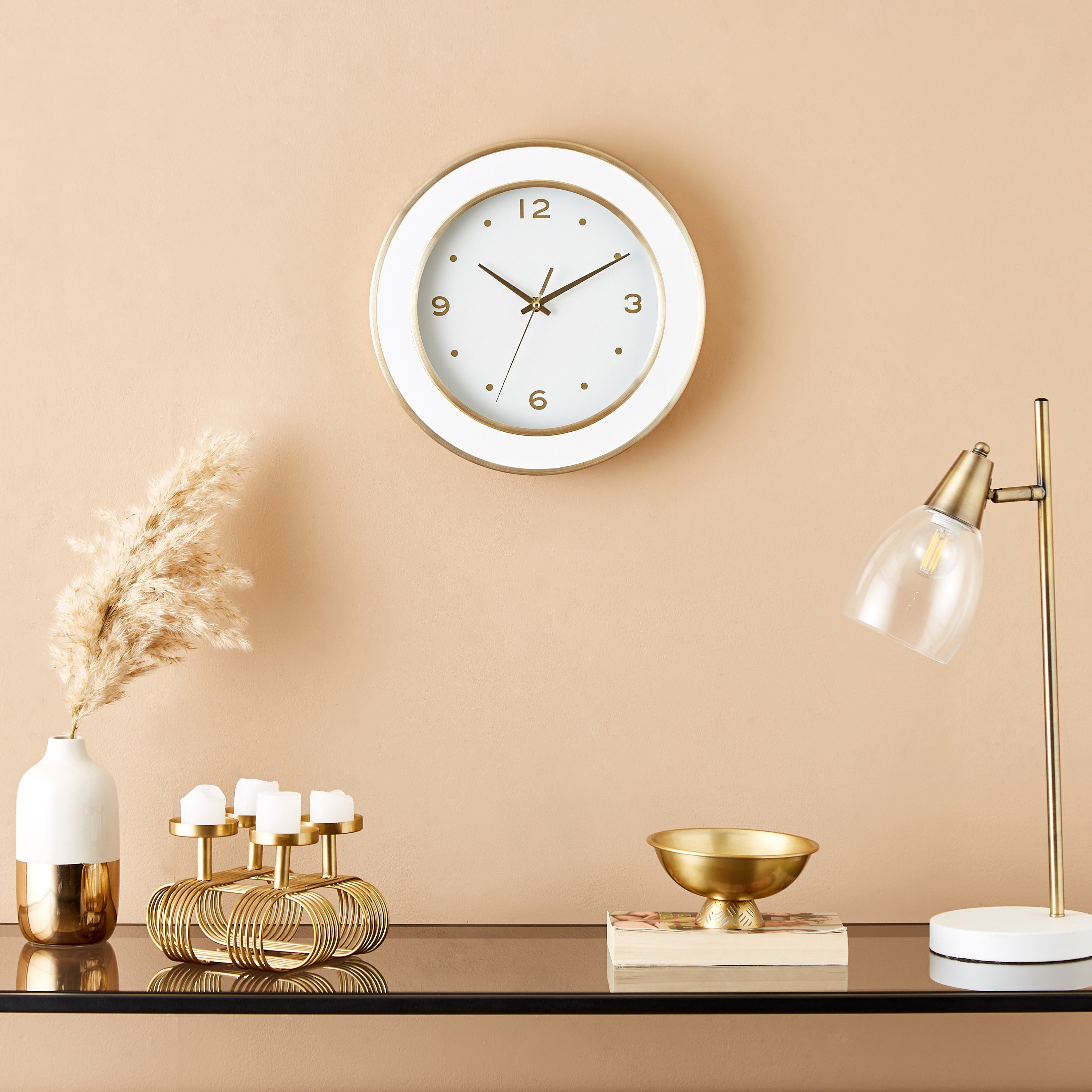 ساعة حائط ألومنيوم بحواف ميتاليك من إيما - 30x4.2 سم-hbxdiningroom-decorandaccessories-clocks-image-5