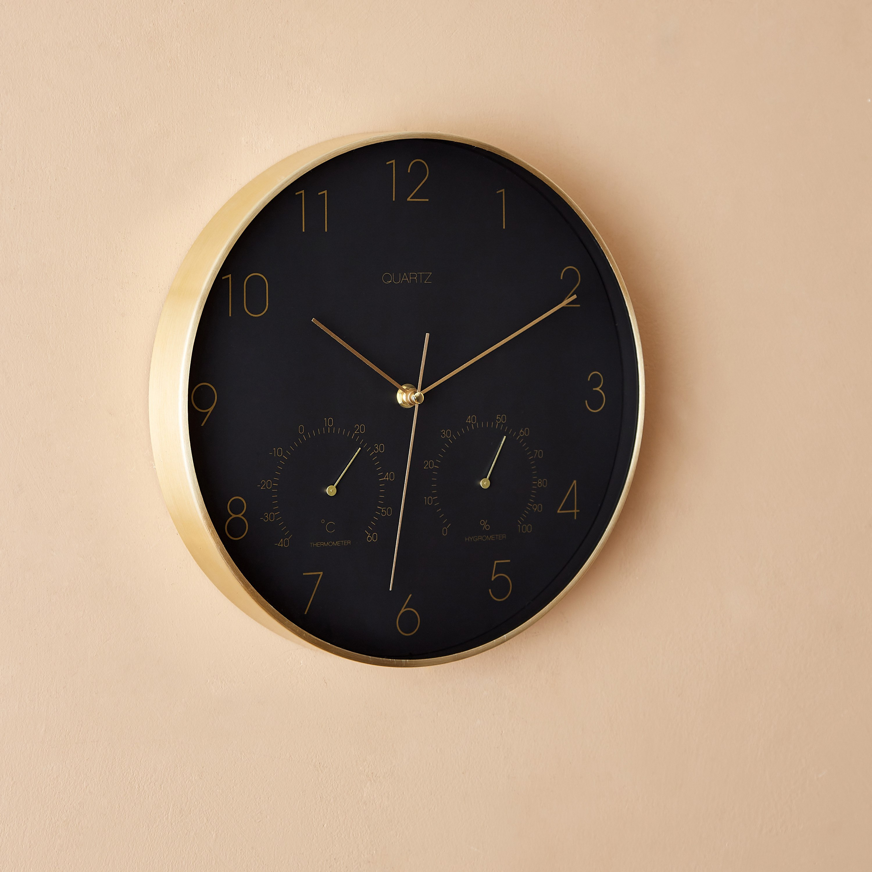 ساعة حائط من الألومنيوم بمقياس رطوبة ومقياس حرارة من إيما - 31x4.2 سم-hbxdiningroom-decorandaccessories-clocks-image-2