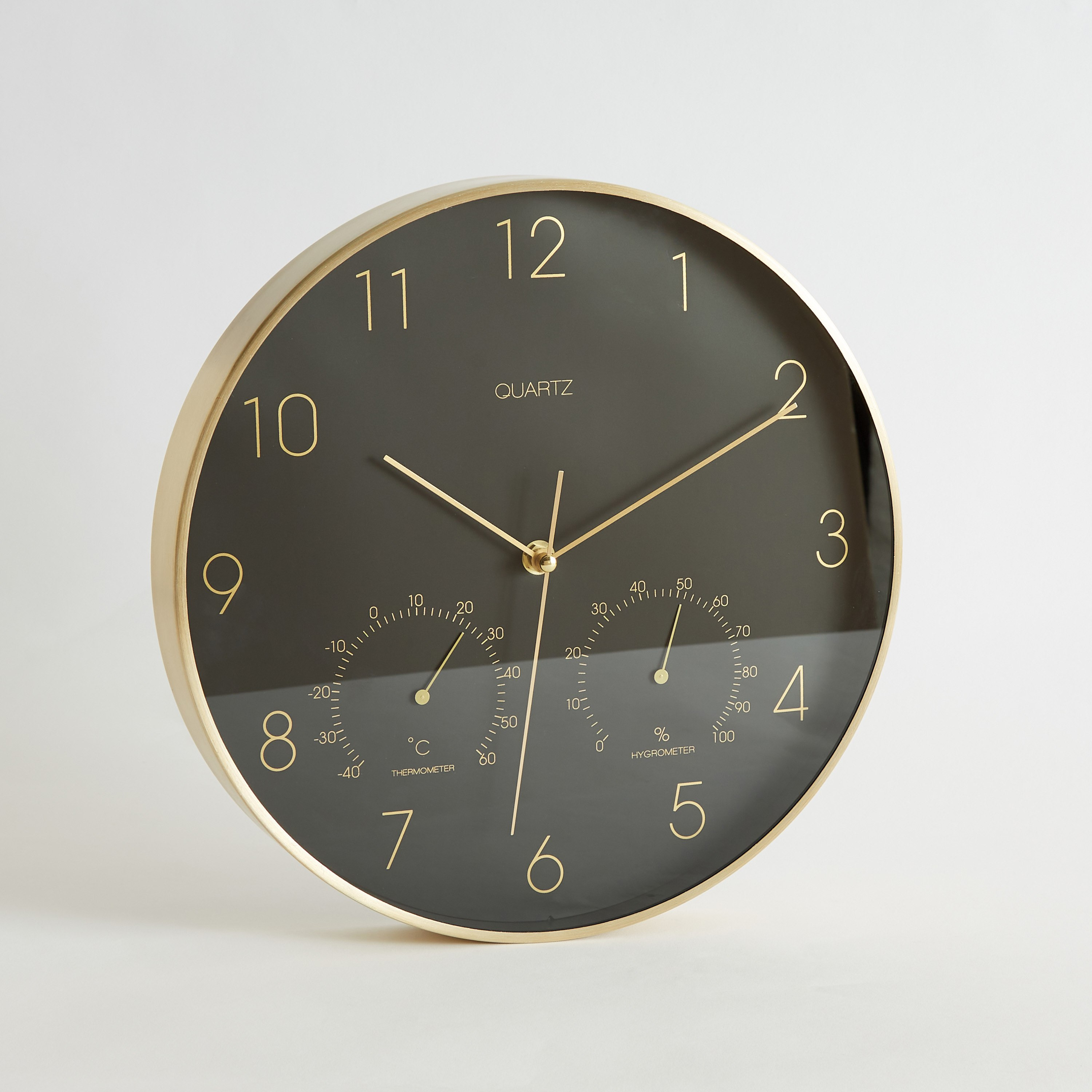 ساعة حائط من الألومنيوم بمقياس رطوبة ومقياس حرارة من إيما - 31x4.2 سم-hbxdiningroom-decorandaccessories-clocks-image-6