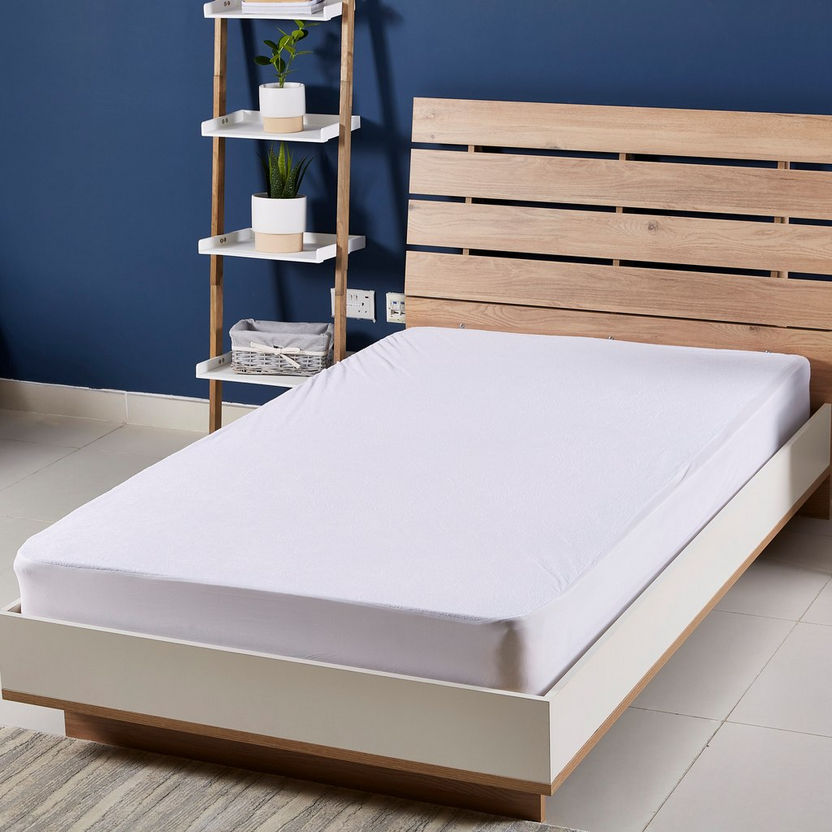 Terry Waterproof Single Mattress Protector - 90x200+33 cm-Protectors and Toppers-image-4