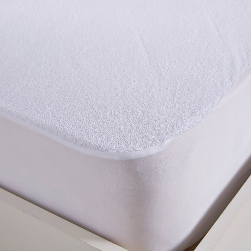Terry Waterproof Single Mattress Protector - 90x200+33 cm-Protectors and Toppers-image-2