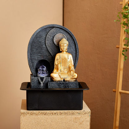 Buddha Large Fountain with Rolling Crystal Ball and Light