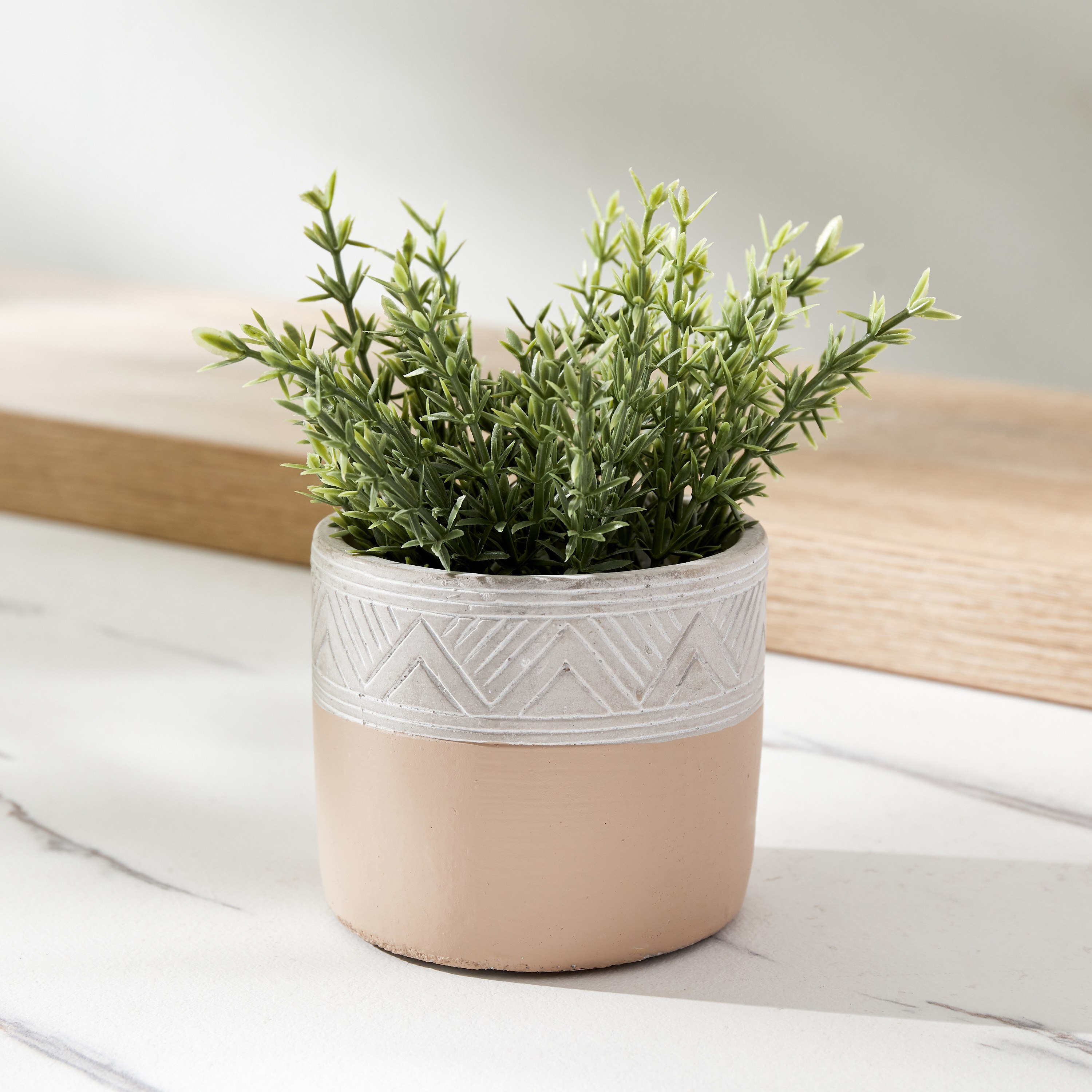 إناء حديقة من الإسمنت مزدوج اللون من أوليف - 10x10x9 سم-hbxdecorandfurnishings-homeaccessories-artificialflowersandplants-image-2
