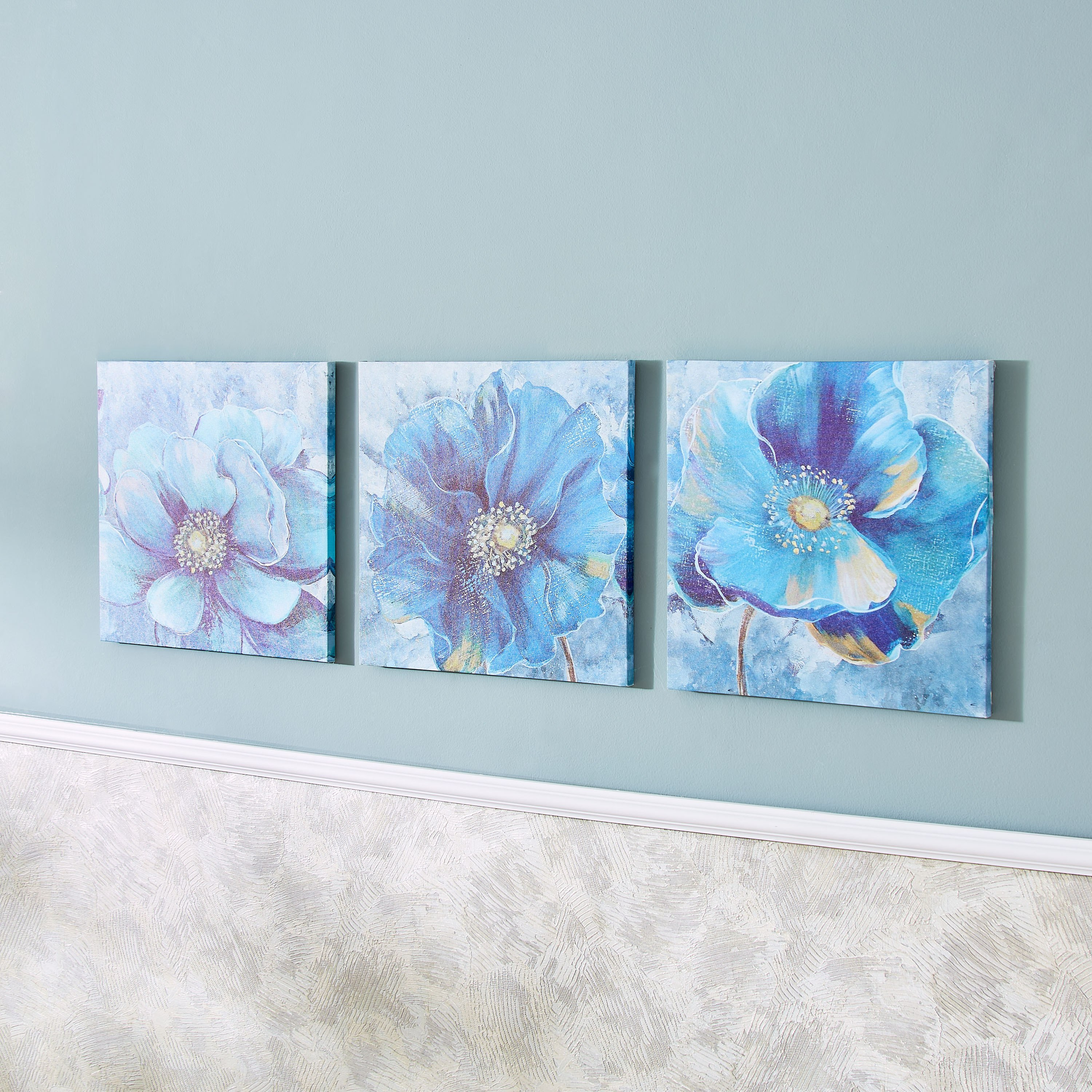 طقم زينة حائط 3 قطع بتصميم أزهار من تريجرز - 40x40x1.8 سم-hbxhomeware-hbxdecorandfurnishings-image-2