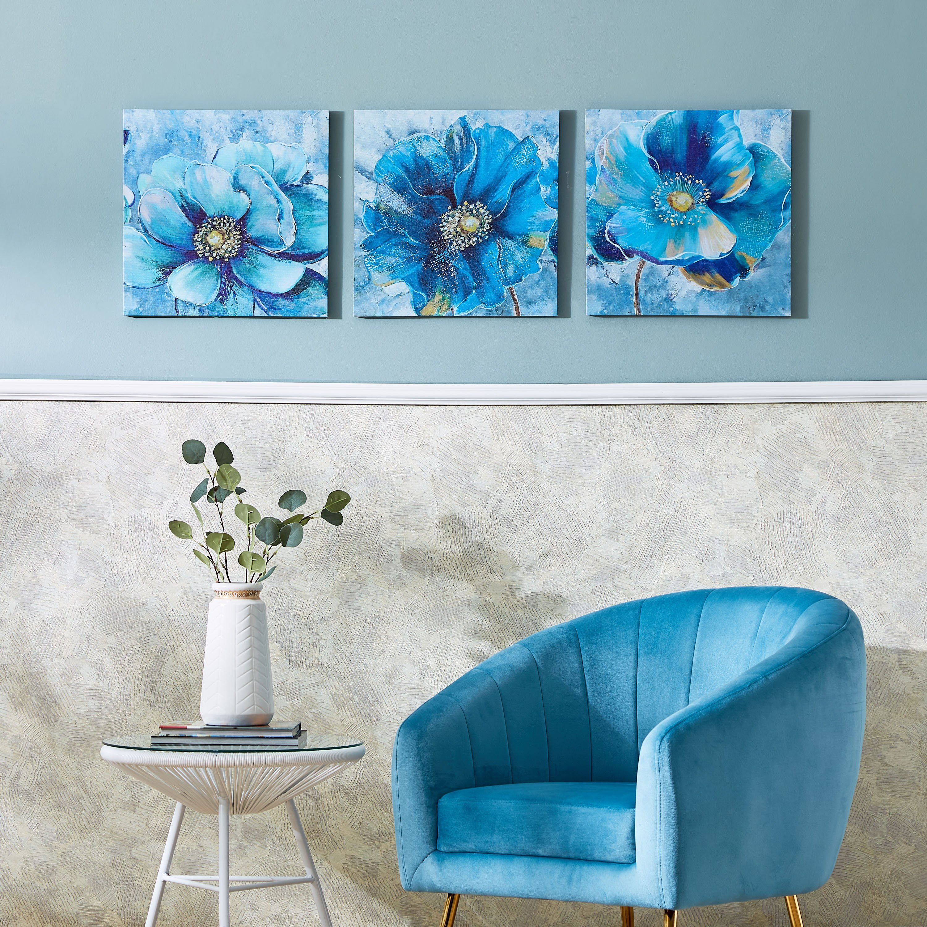 طقم زينة حائط 3 قطع بتصميم أزهار من تريجرز - 40x40x1.8 سم-hbxhomeware-hbxdecorandfurnishings-image-5