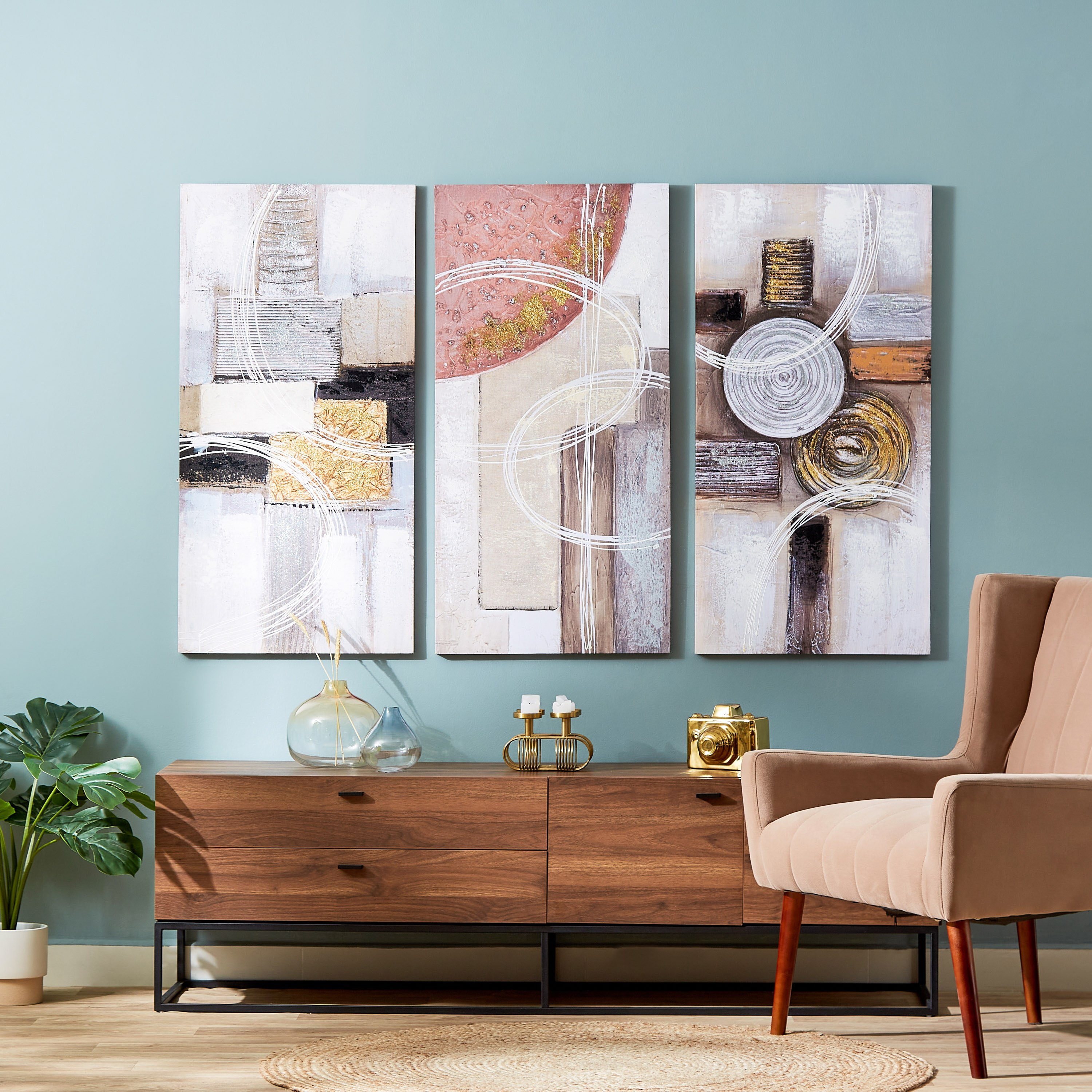 زينة حائط دائرية بتصميم تجريدي من تريجرز - 50x100x2.5 سم-hbxhomeware-hbxdecorandfurnishings-image-5