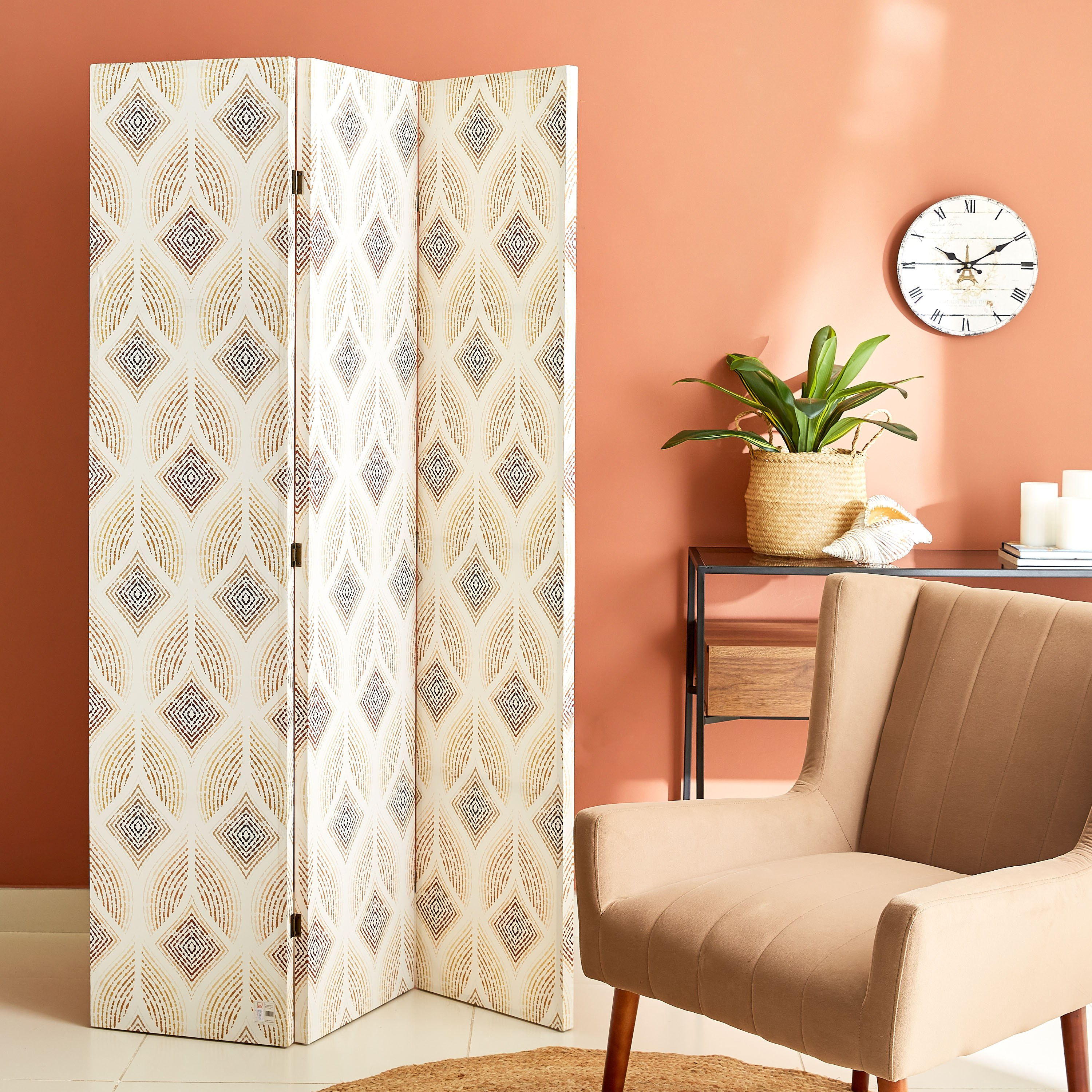 مقسّم غرف كانفاس بتصميم هندسي و3 ألواح من تريشرز - 120x3x180 سم-hbxhomeware-hbxdecorandfurnishings-image-4