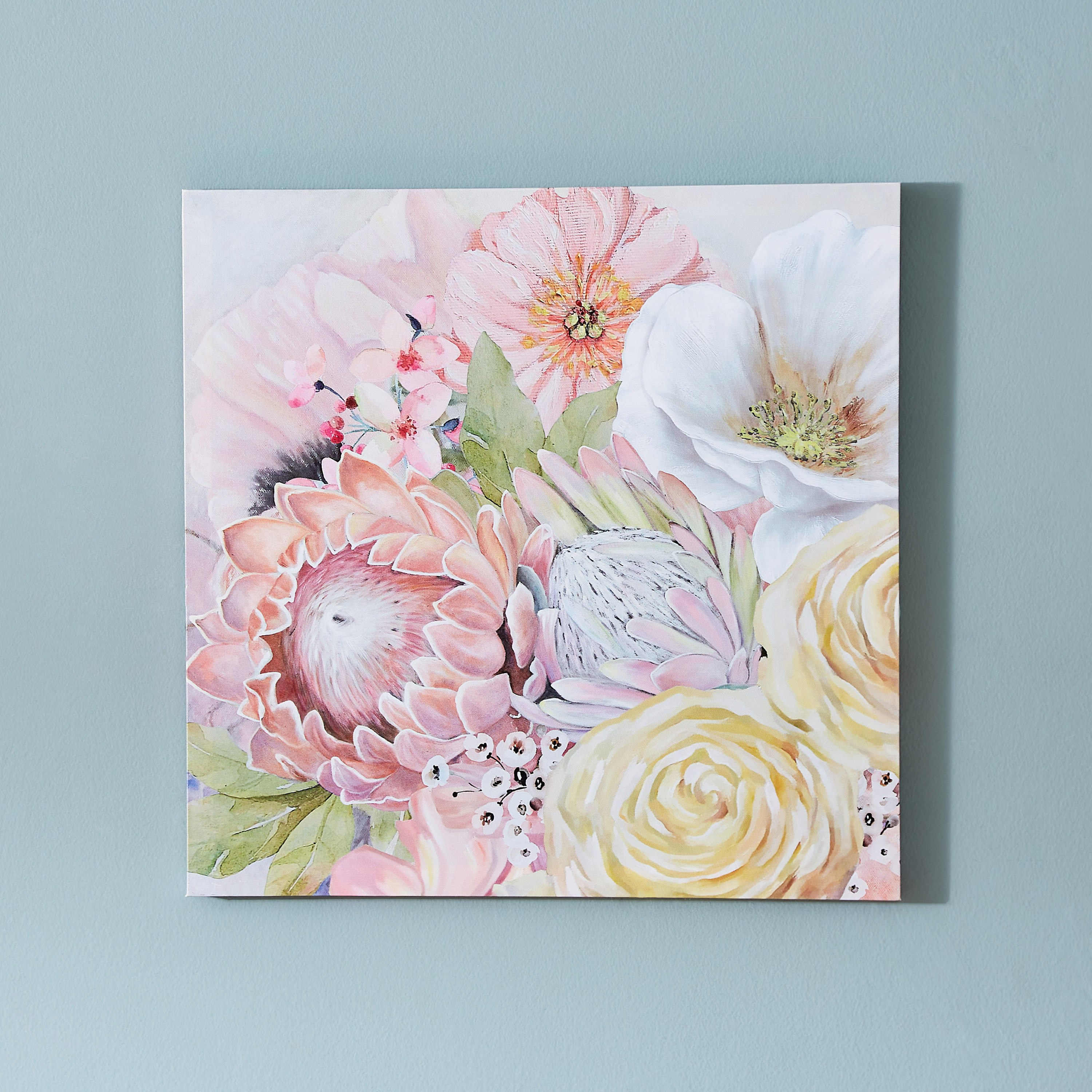 زينة حائط بطبعات أزهار من تريجرز - 40x40x1.8 سم-hbxhomeware-hbxdecorandfurnishings-image-1
