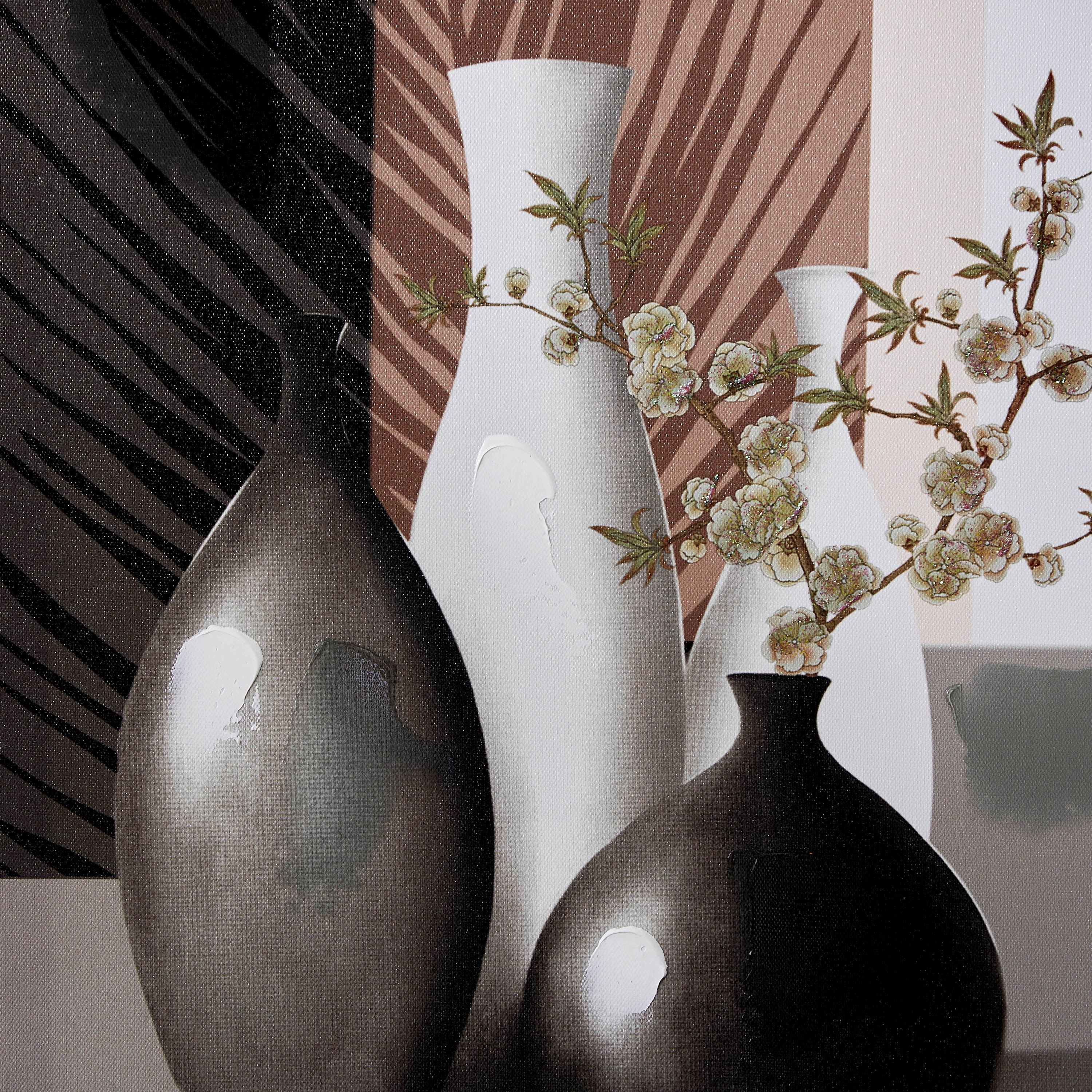 لوحة حائط كانفاس مؤطرة بتصميم مزهريات من تريجرز - 40x60x1.8 سم-hbxhomeware-hbxdecorandfurnishings-image-3