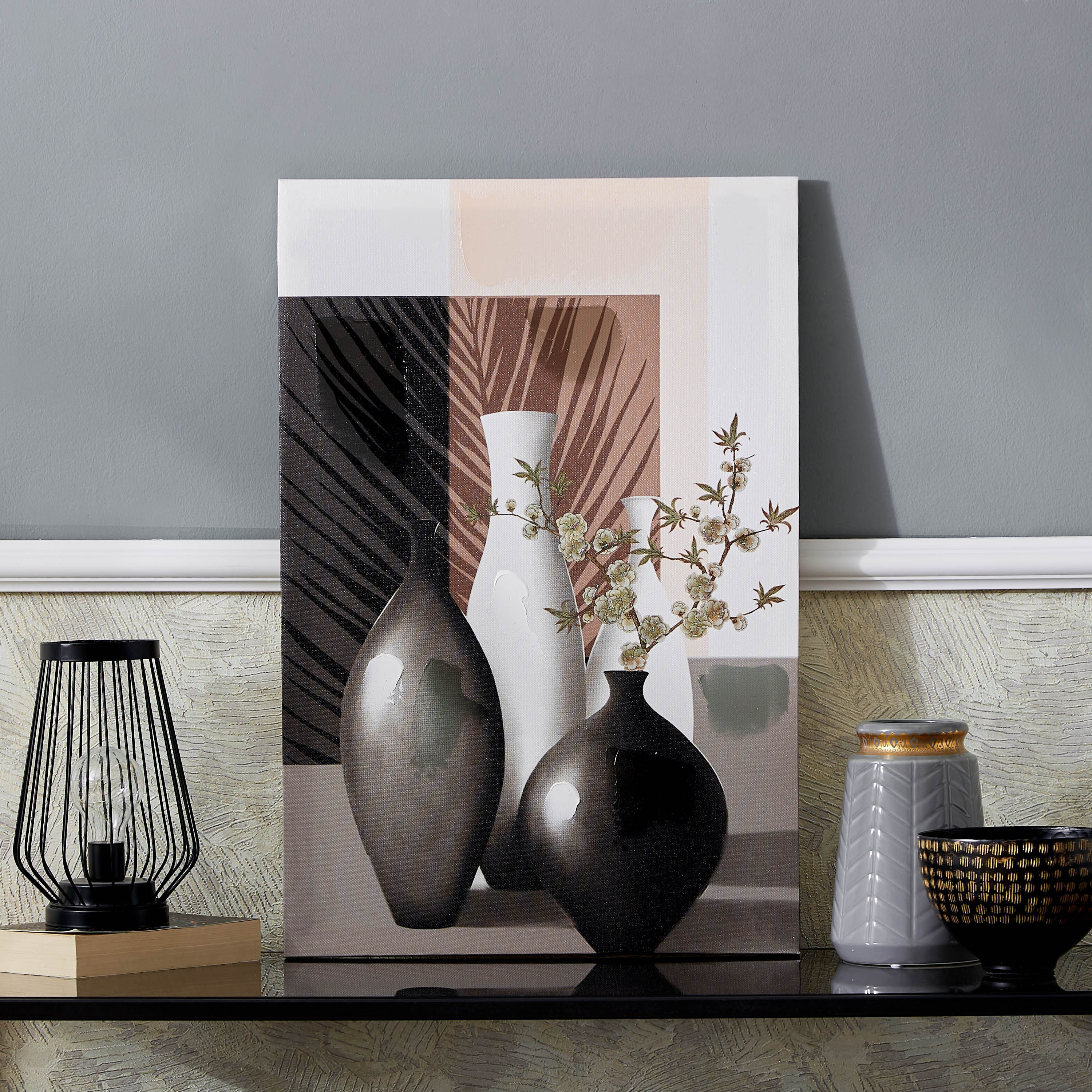 لوحة حائط كانفاس مؤطرة بتصميم مزهريات من تريجرز - 40x60x1.8 سم-hbxhomeware-hbxdecorandfurnishings-image-5