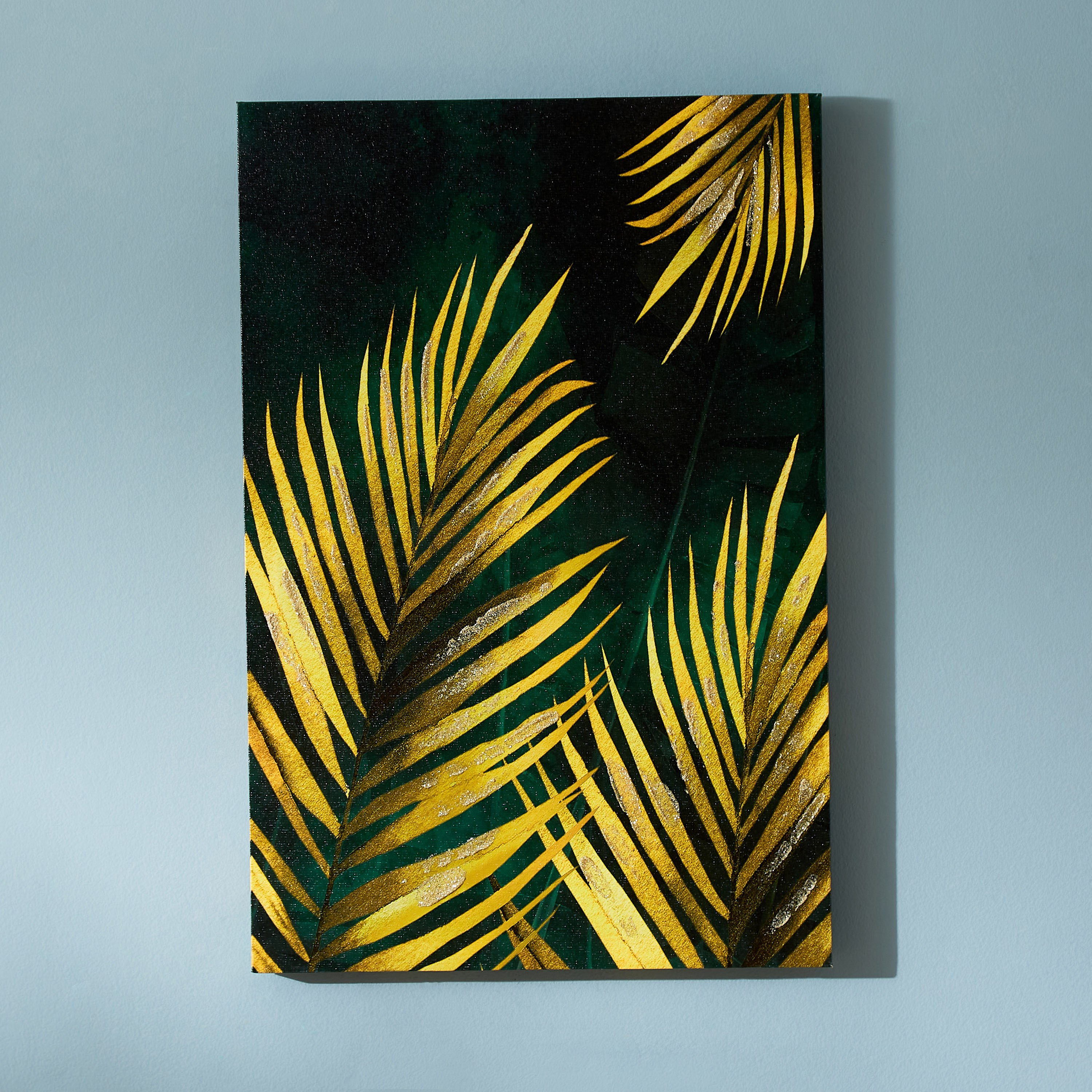 لوحة حائط كانفاس مؤطرة بتصميم نخيل الذهب من تريشرز - 40x60x1.8 سم-hbxhomeware-hbxdecorandfurnishings-image-1