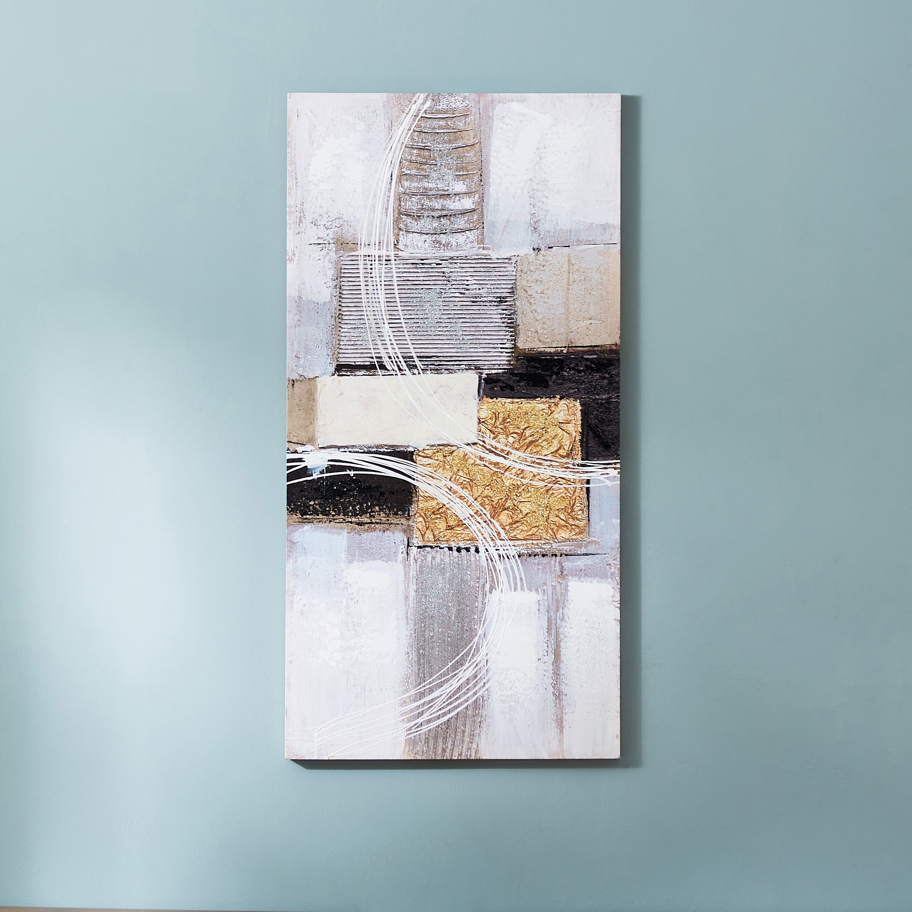 لوحة حائط كانفاس مؤطرة بتصميم تجريدي من تريجرز - 50x100x2.5 سم-hbxhomeware-hbxdecorandfurnishings-image-1