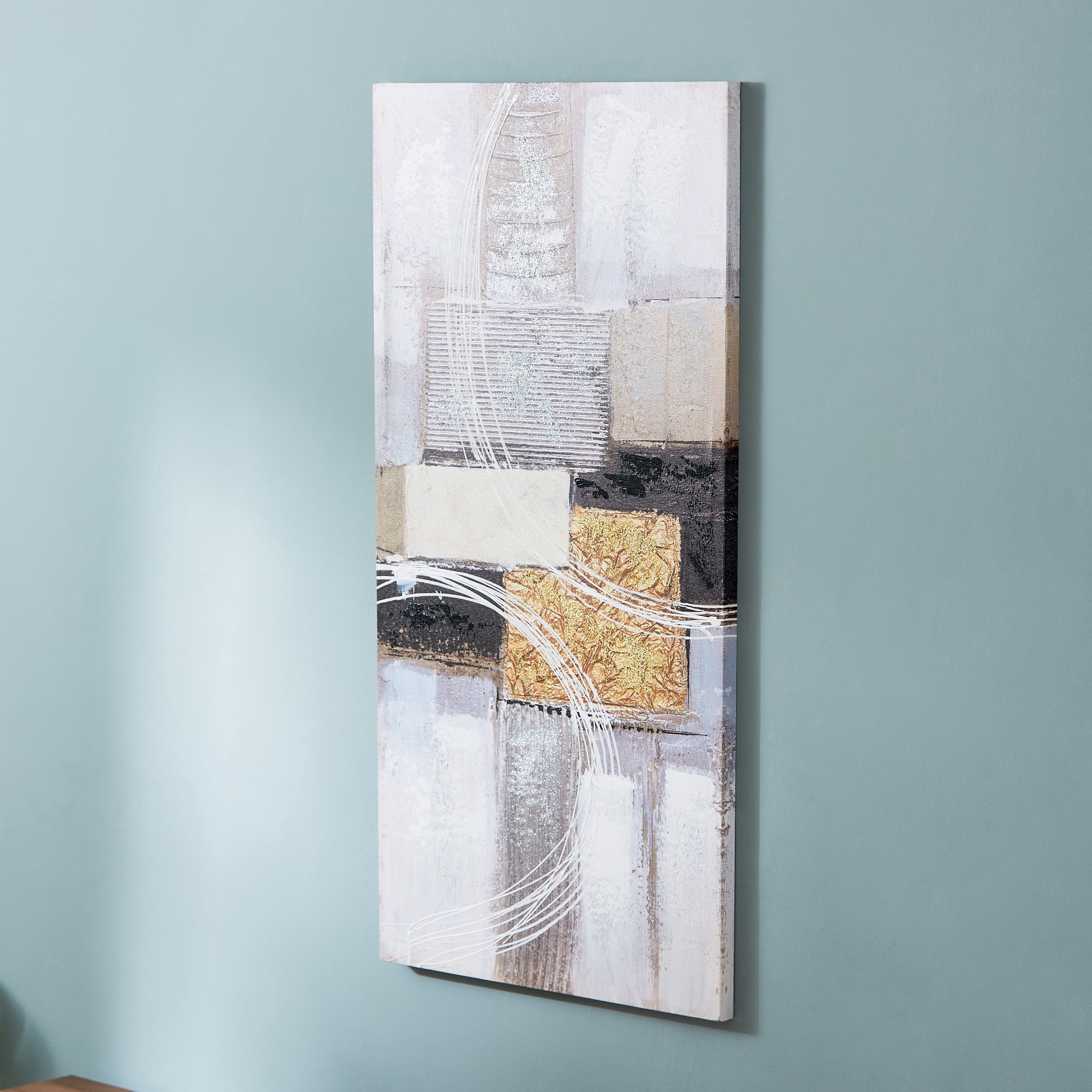 لوحة حائط كانفاس مؤطرة بتصميم تجريدي من تريجرز - 50x100x2.5 سم-hbxhomeware-hbxdecorandfurnishings-image-2
