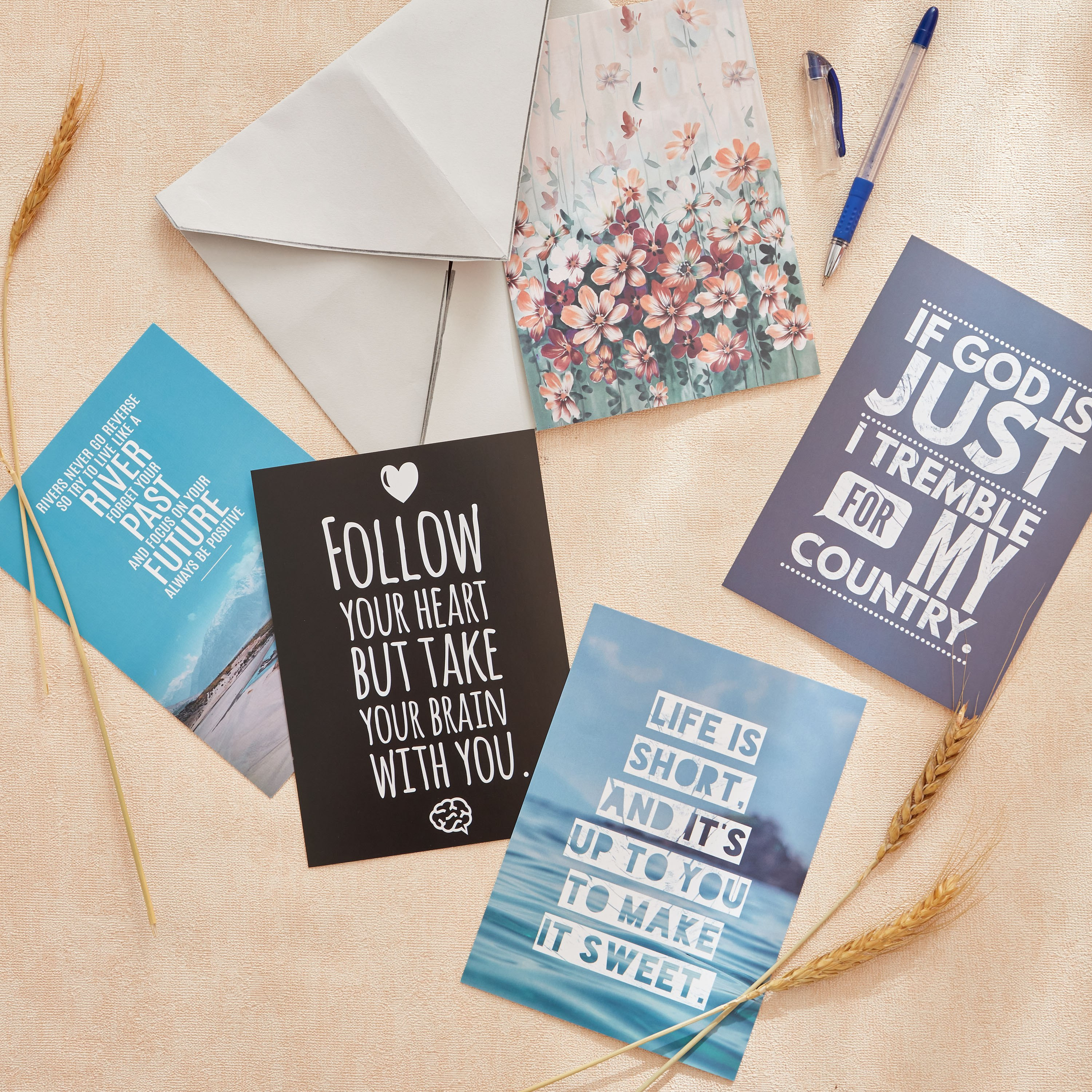 Alora 5-Piece Quotes Postcard Pictures Set - 13x18 cm-hbxdiningroom-walldecor-wallart-image-4