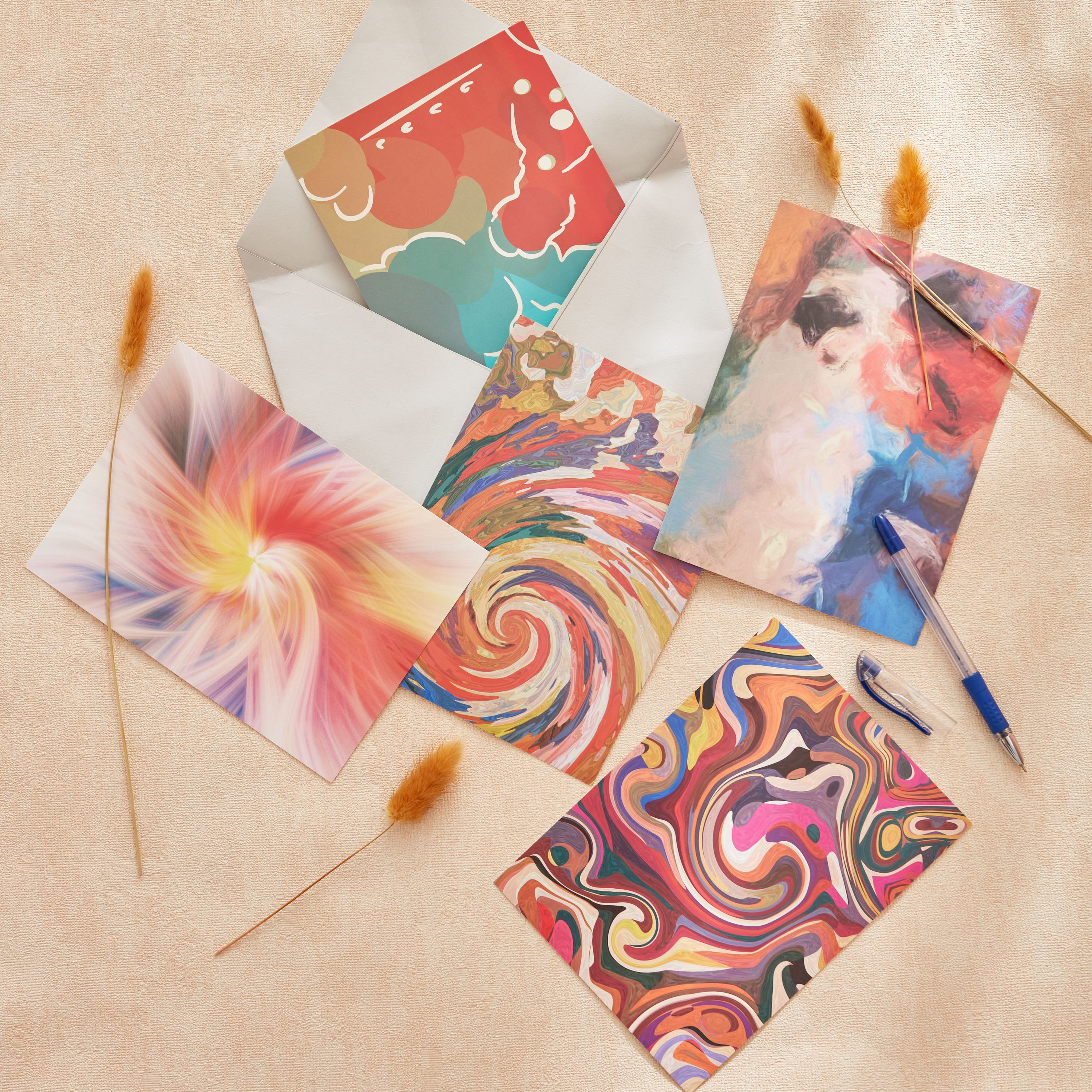 Alora 5-Piece Abstract Postcard Pictures Set - 13x18 cm-hbxdiningroom-walldecor-wallart-image-4