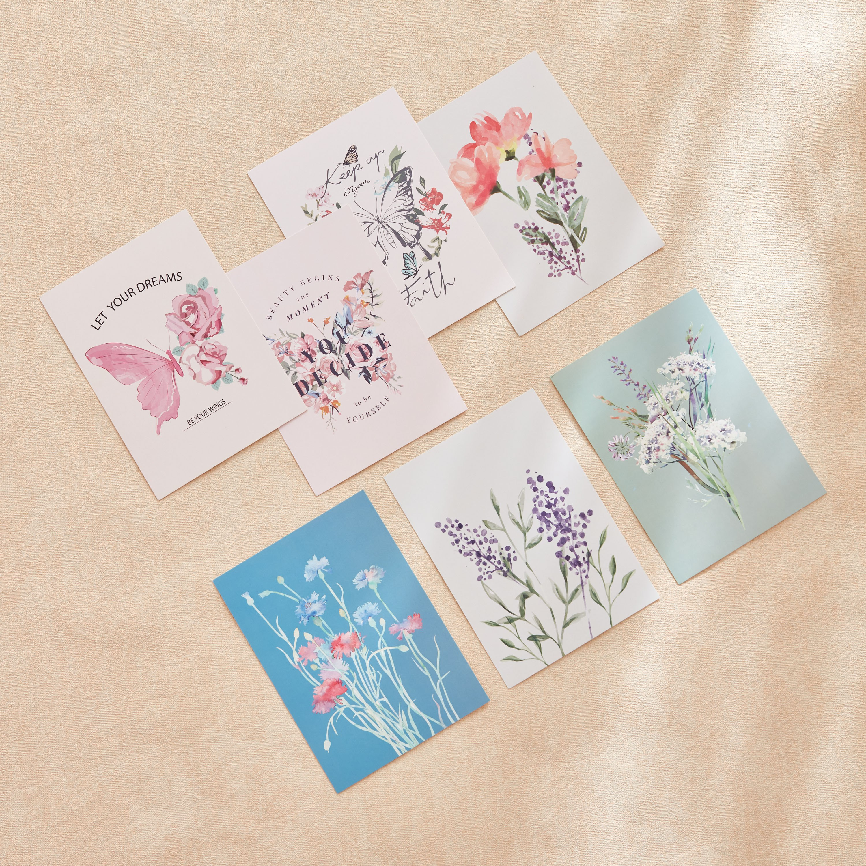 Alora 7-Piece Pastel Postcard Pictures Set - 13x18 cm-hbxdiningroom-walldecor-wallart-image-1