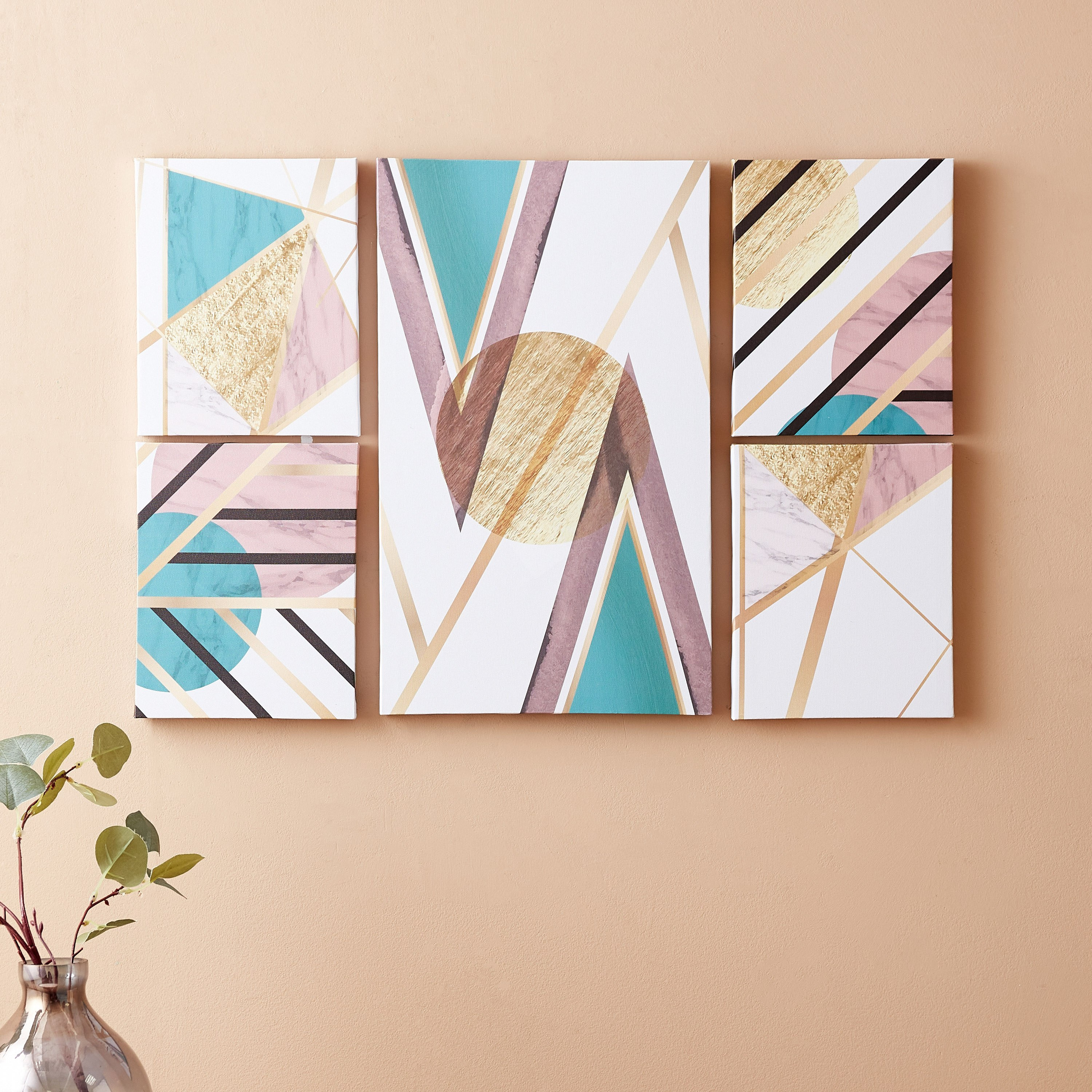 طقم لوحة مؤطرة بتصميم هندسي 5 قطع من ألورا-hbxhomeware-hbxdecorandfurnishings-image-1