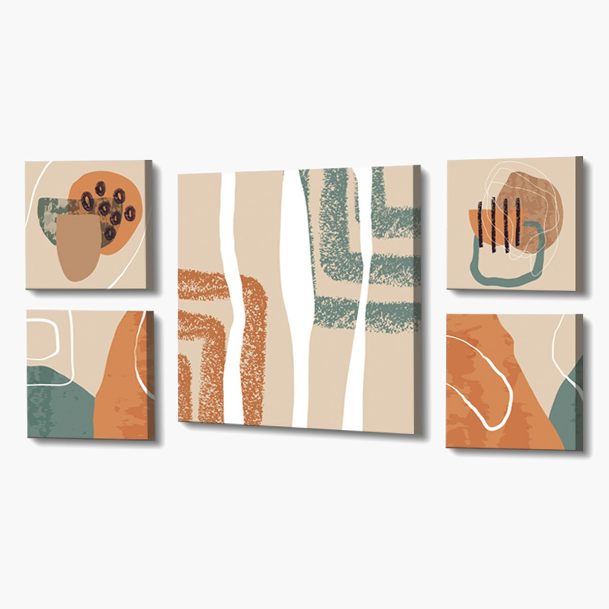 Alora 5-Piece Modern Earthy Shades Framed Picture Set-hbxhomeware-hbxdecorandfurnishings-image-1
