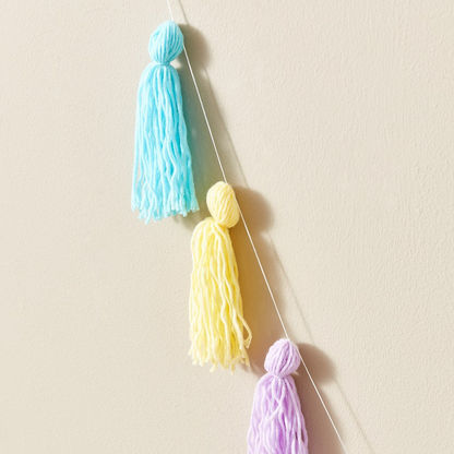 Bonjour Fabric Hanging Tassels Decoration - 150 cms
