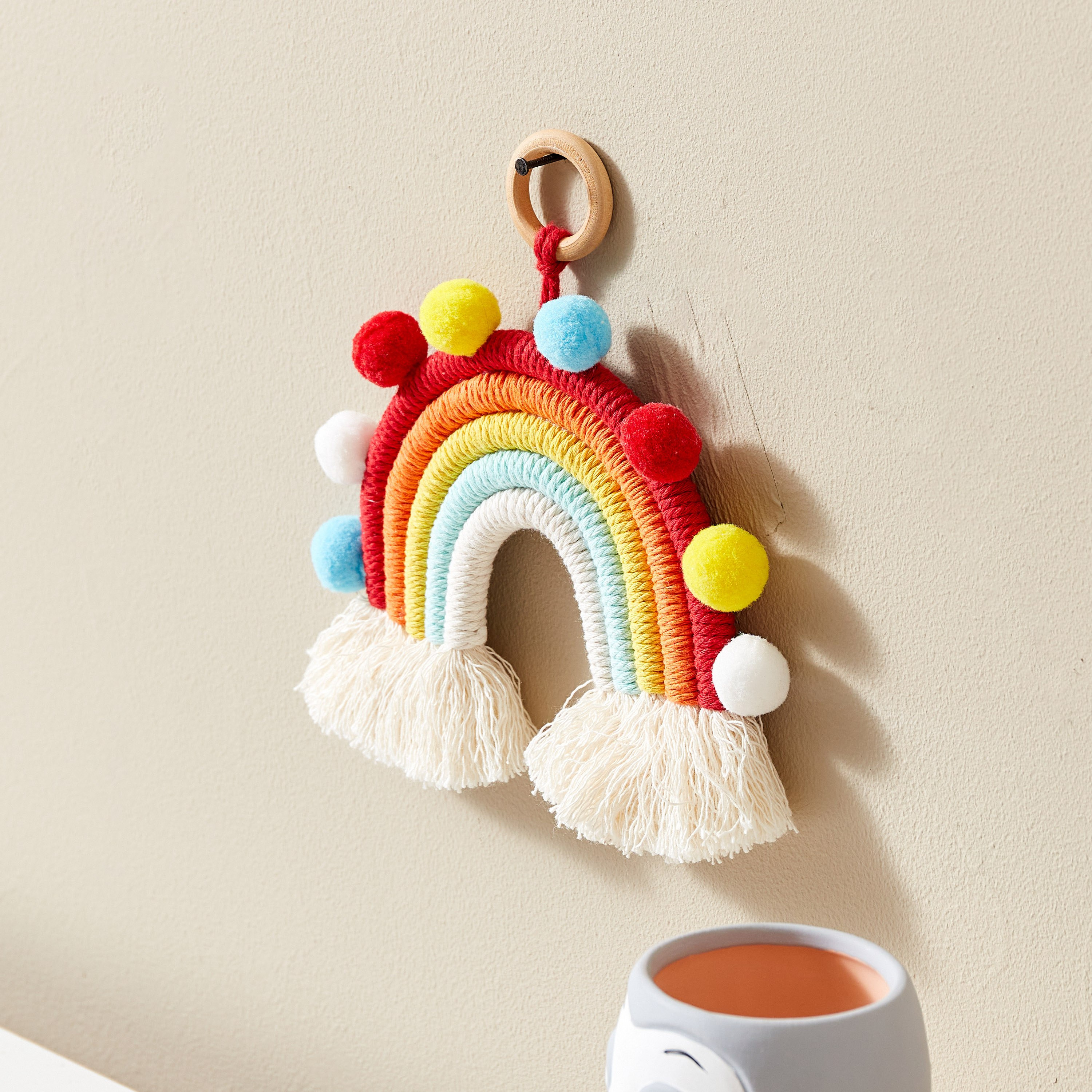 زينة ديكور قماش معلقة بتصميم قوس قزح من بونجور - 20x20 سم-hbxhomeware-hbxkidsandyouth-image-2