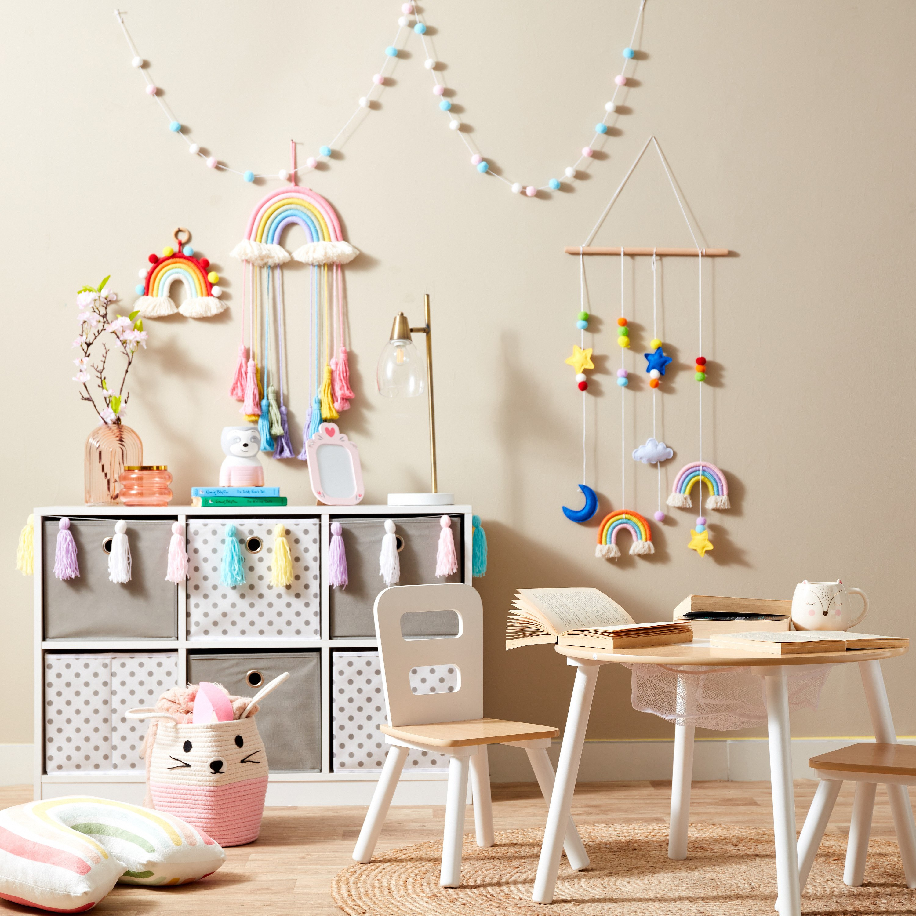 زينة ديكور قماش معلقة بتصميم قوس قزح من بونجور - 20x20 سم-hbxhomeware-hbxkidsandyouth-image-4