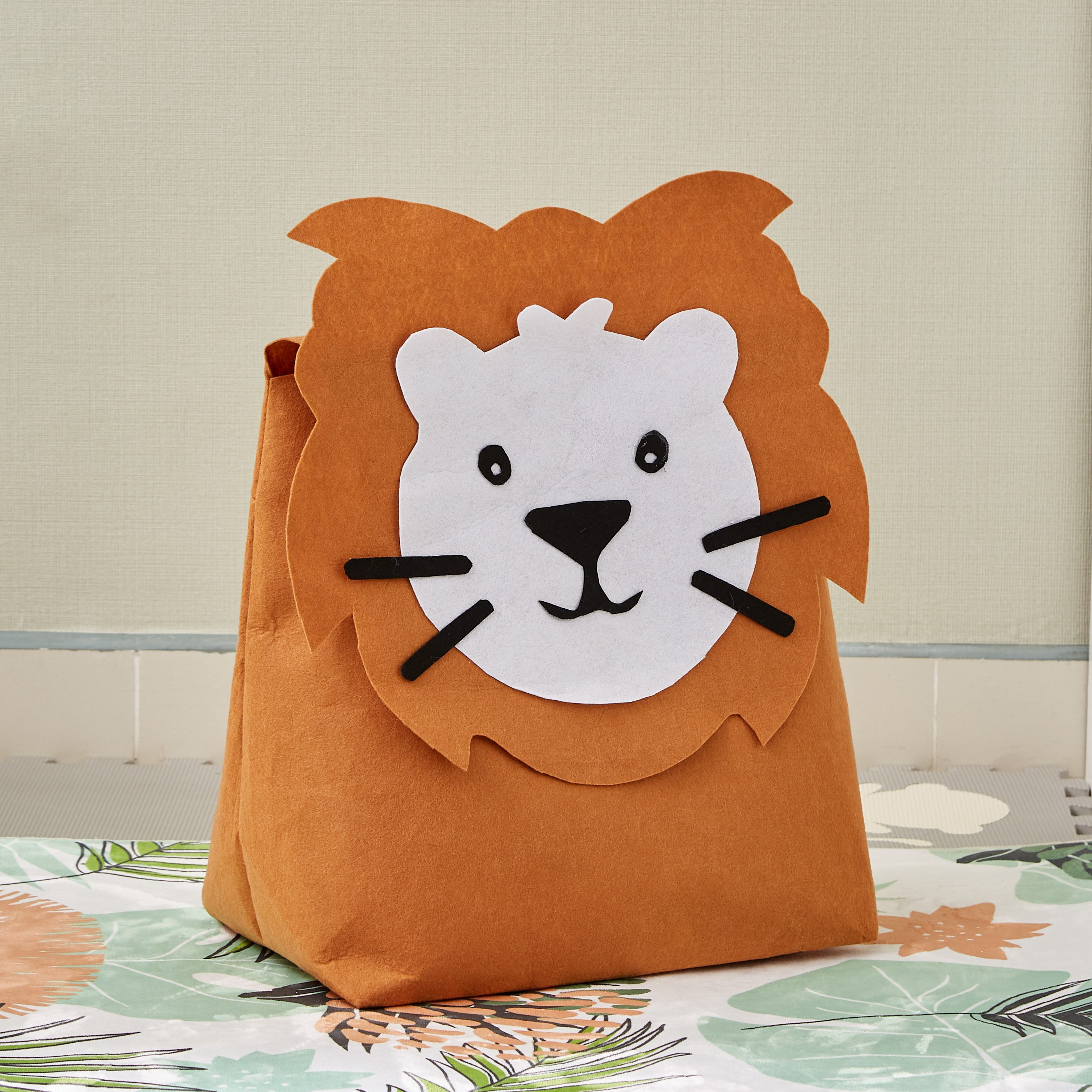 Taraus Summer Lion Felt Storage Basket - 40x30x55 cm-hbxhomeware-hbxkidsandyouth-image-1