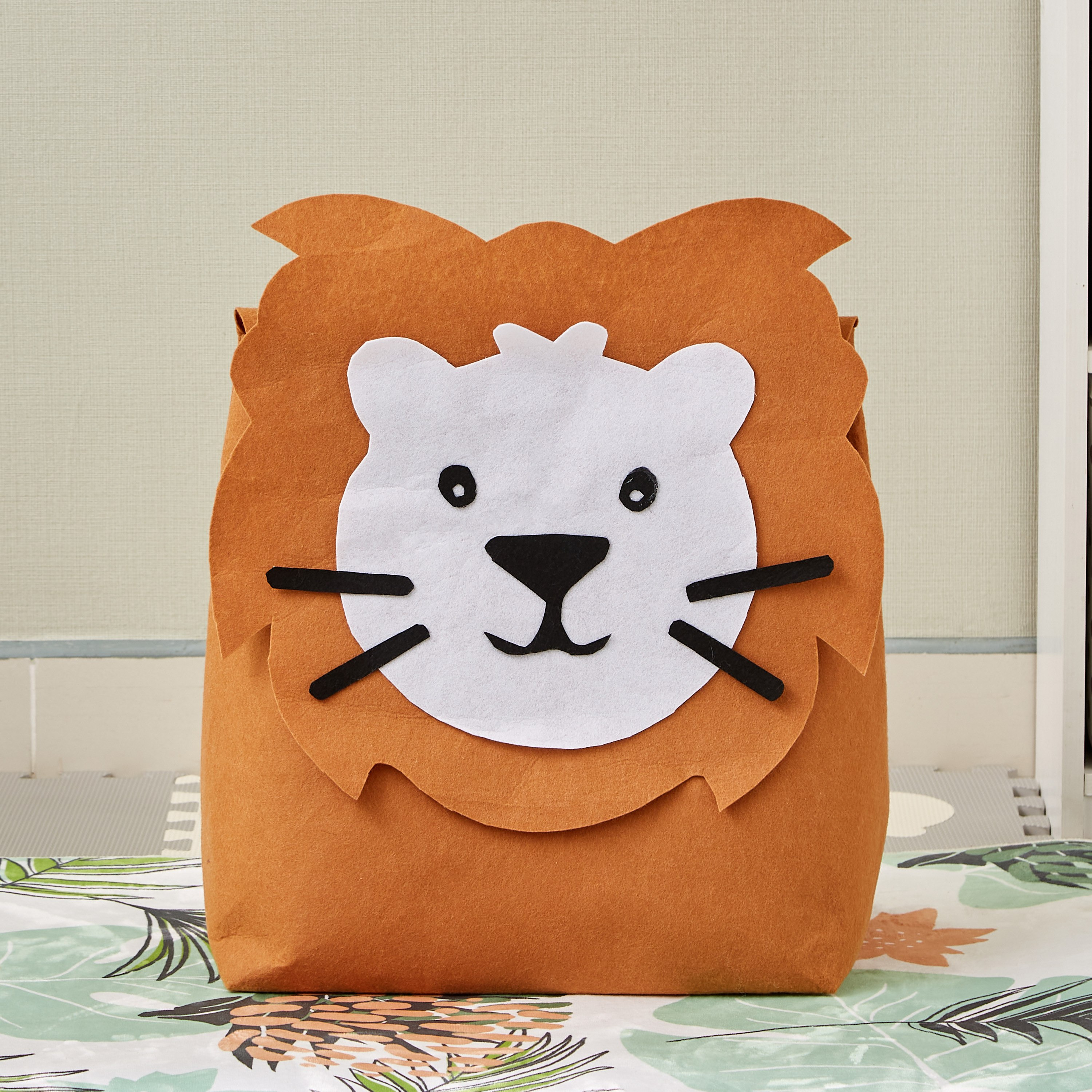 Taraus Summer Lion Felt Storage Basket - 40x30x55 cm-hbxhomeware-hbxkidsandyouth-image-2