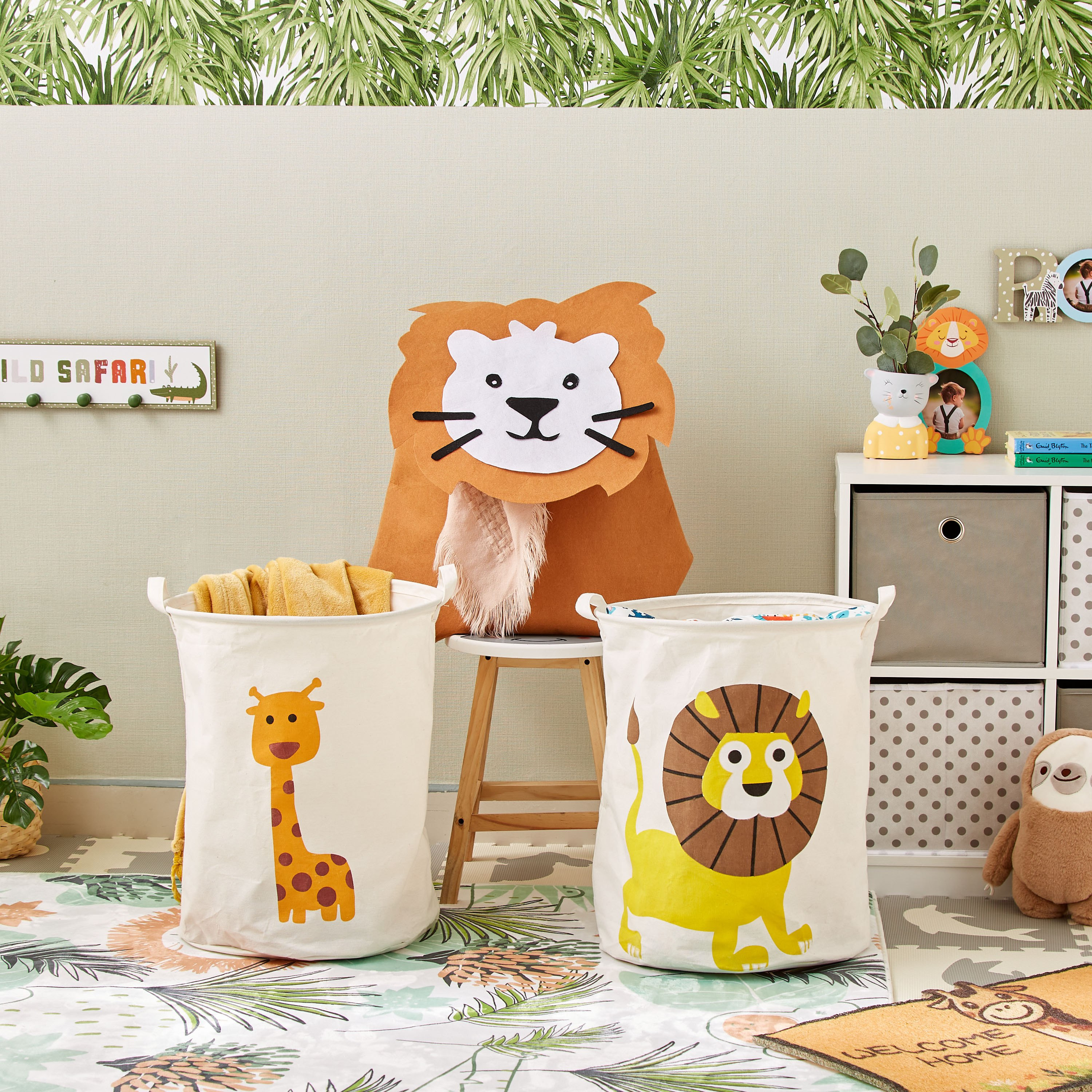 Taraus Summer Lion Felt Storage Basket - 40x30x55 cm-hbxhomeware-hbxkidsandyouth-image-5