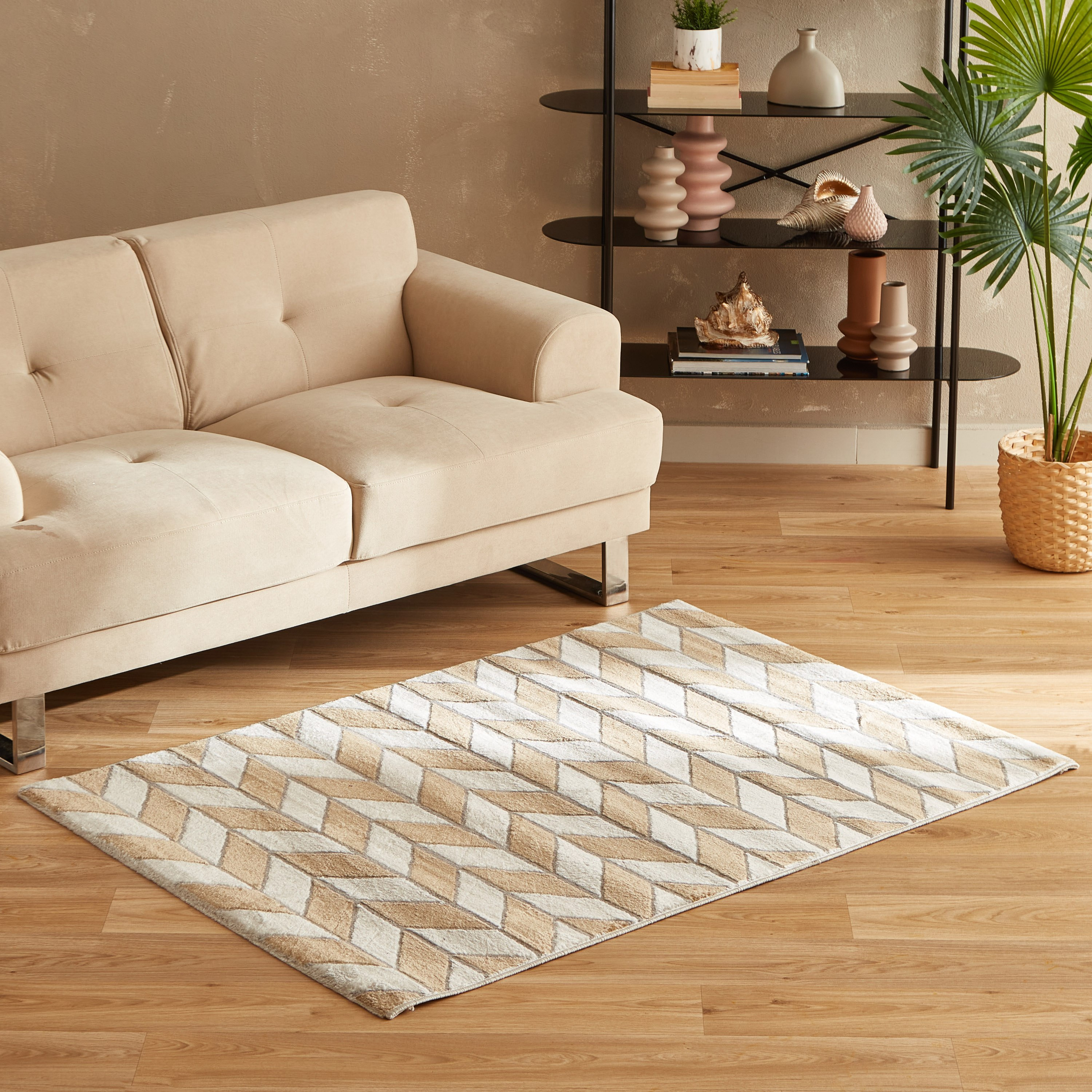 سجادة زجزاج مقاومة للبقع من مشاعل - 110x160 سم-hbxdecorandfurnishings-floorcoverings-rugs-image-1