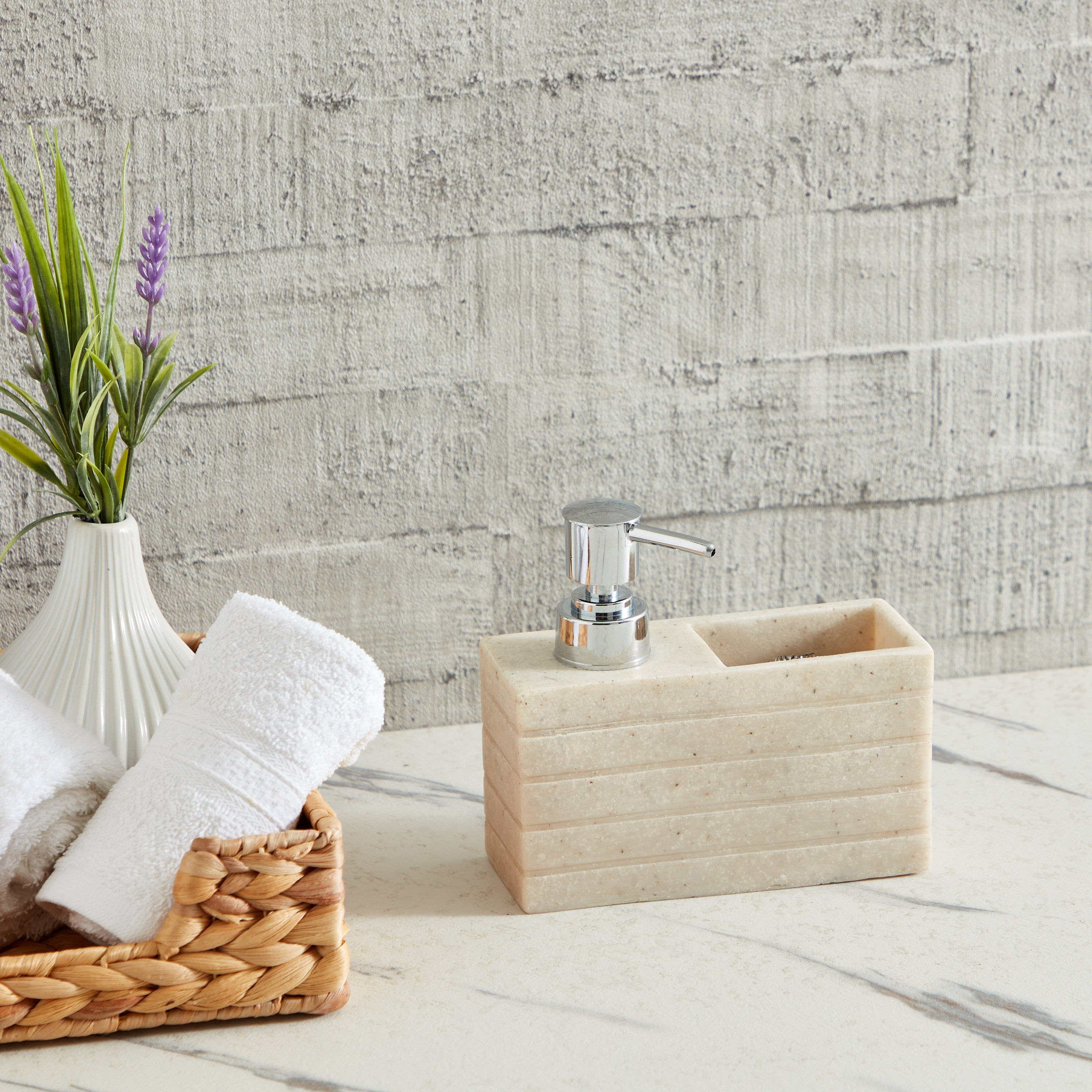 موزع صابون مع مقشر بوليستون - 15.5x6x14 سم-hbxdecorandfurnishings-bathroomaccessories-bathroomsets-image-5