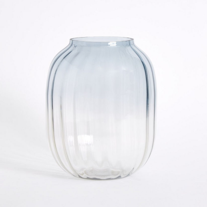 Ombre Small Fluted Glass Vase - 16.5x20.3 cm-Vases-image-4