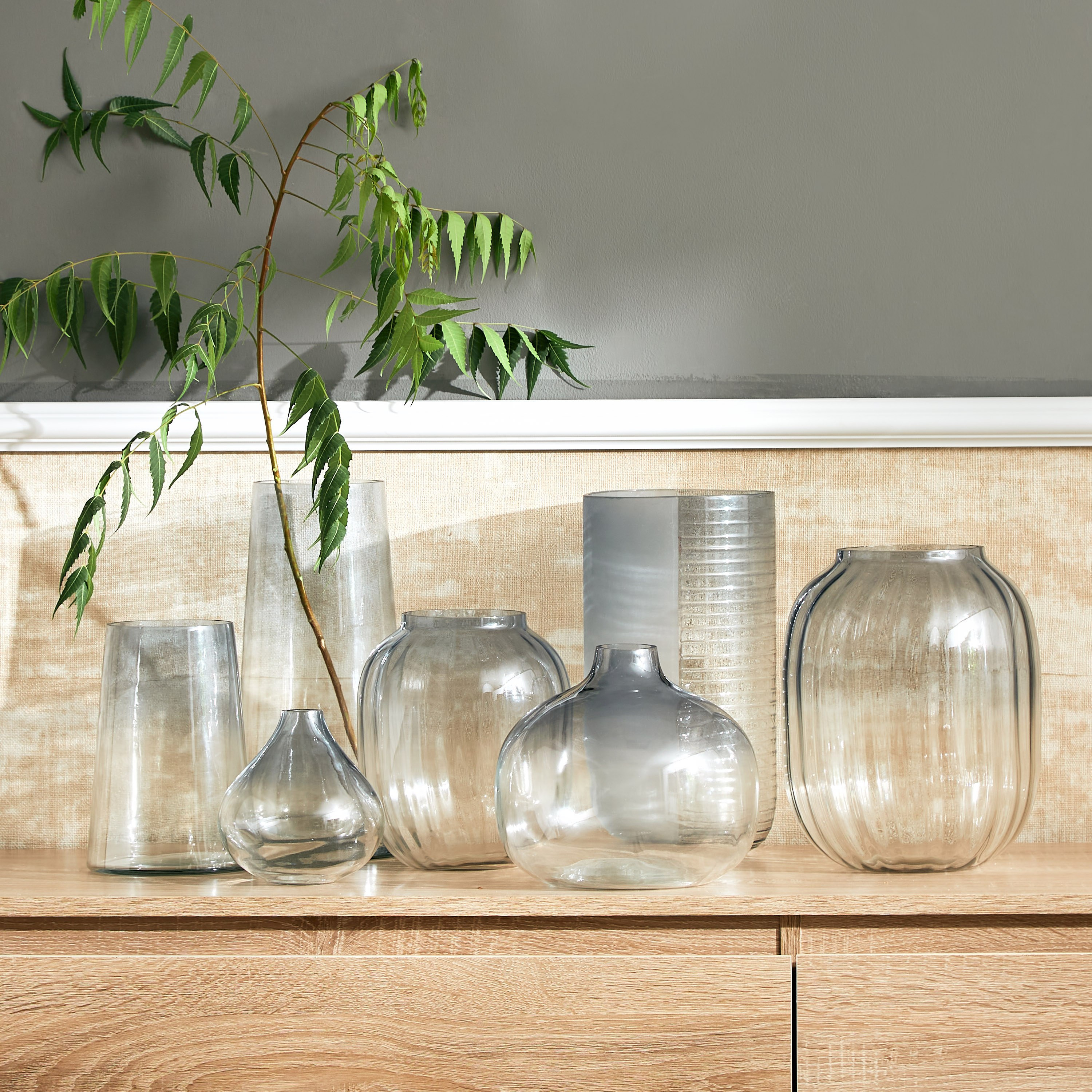 Ombre Round Glass Vase - 20.3x17.7 cm-hbxbedroom-decorandaccessories-vases-image-5