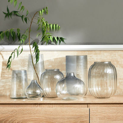 Ombre Round Glass Vase - 20.3x17.7 cm-Vases-image-4