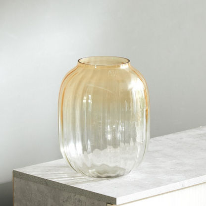 Ombre Big Fluted Glass Vase - 16.5x25.4 cms