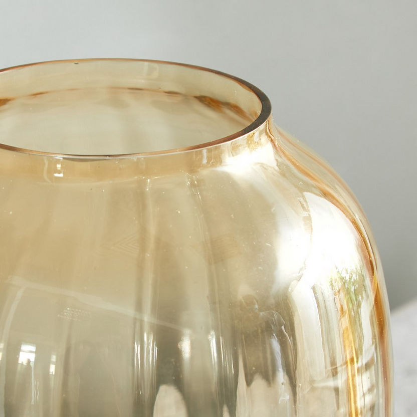 Ombre Big Fluted Glass Vase - 16.5x25.4 cm-Vases-image-2