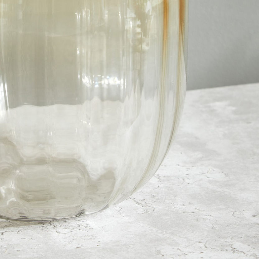 Ombre Big Fluted Glass Vase - 16.5x25.4 cm-Vases-image-3