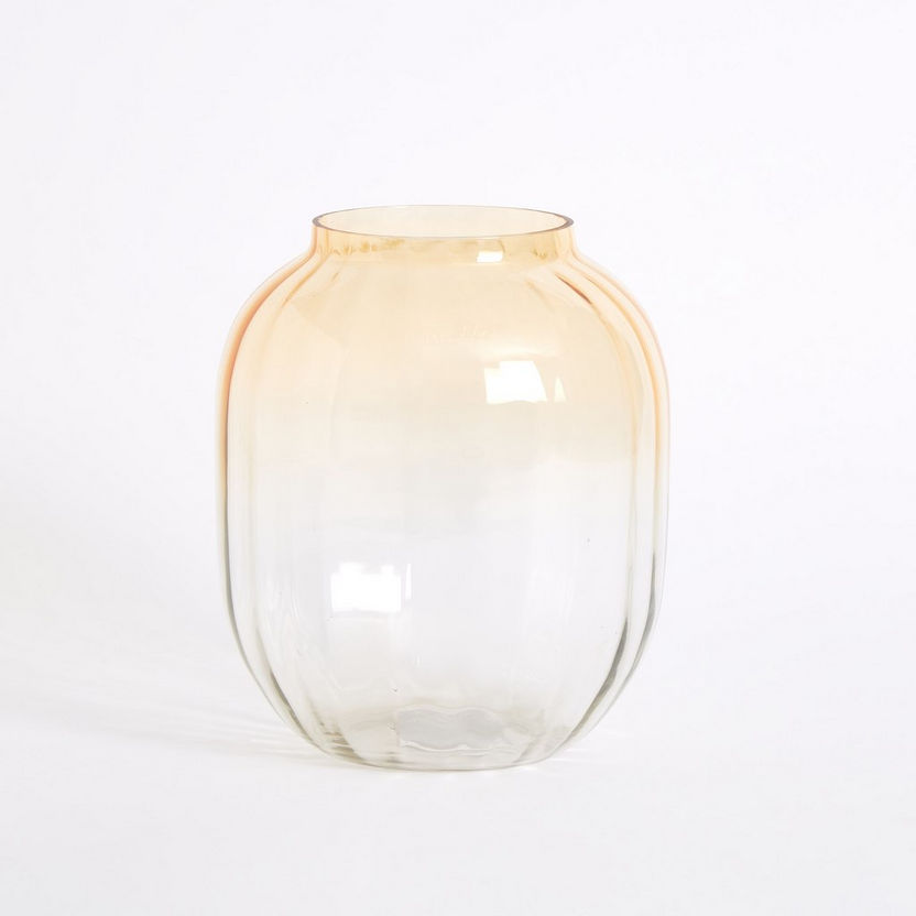 Ombre Big Fluted Glass Vase - 16.5x25.4 cm-Vases-image-5