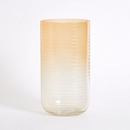 Ombre Ribbed Big Glass Vase - 14.9x28.9 cms
