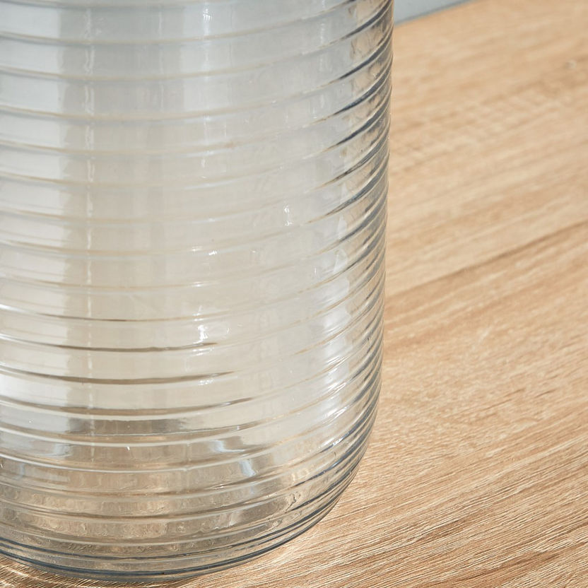 Ombre Ribbed Big Glass Vase - 14.9x28.9 cm-Vases-image-2