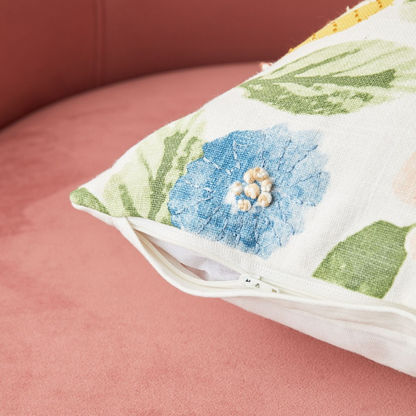 Bloom Callie Printed & Embordered Filled Cushion - 45x45 cm