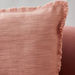 Freya Slub Solid Cushion Cover with Fringe - 45x45 cm-Cushion Covers-thumbnail-2
