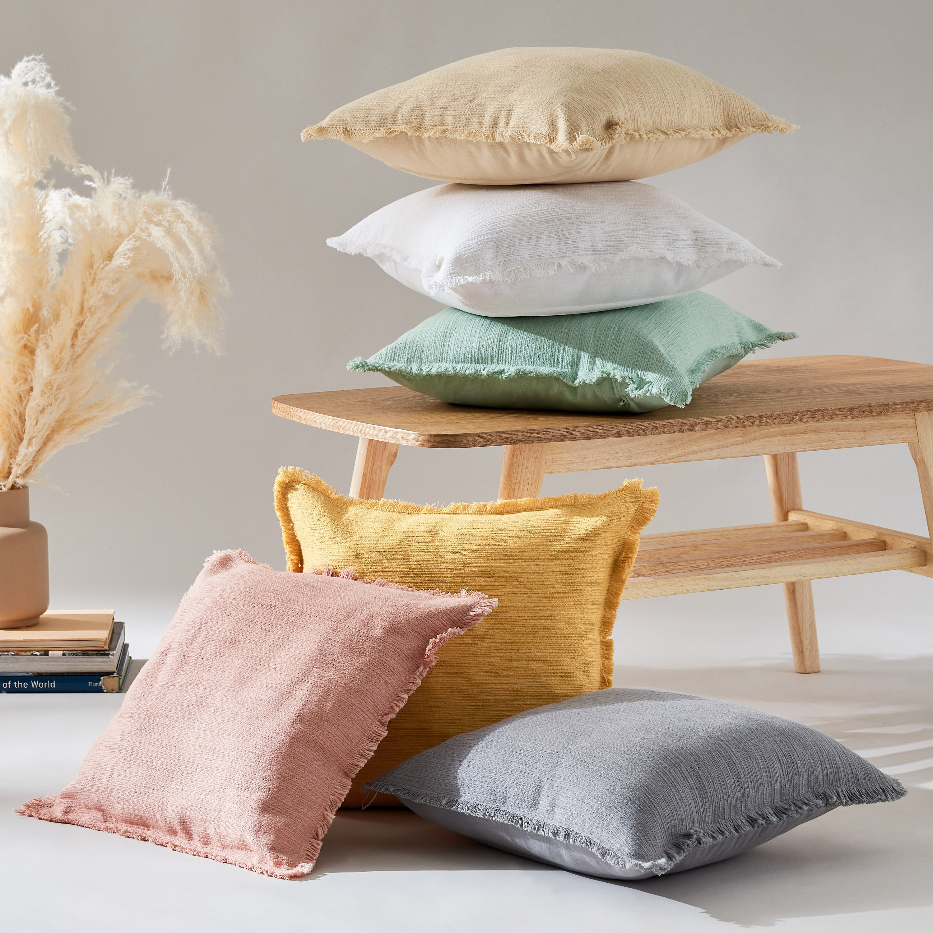 غطاء وسادة سادة سلوب بشراشيب من فريا - 45x45 سم-hbxhomeware-cushionsandcovers-cushioncovers-image-5