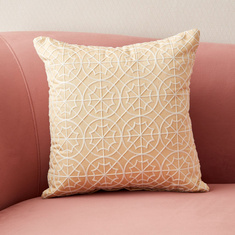 Dupioni Gia Embroidered Cushion Cover - 40x40 cms
