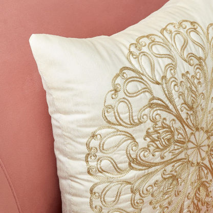 Dupioni Lana Embroidered Cushion Cover - 40x40 cm