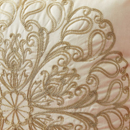 Dupioni Lana Embroidered Cushion Cover - 40x40 cms