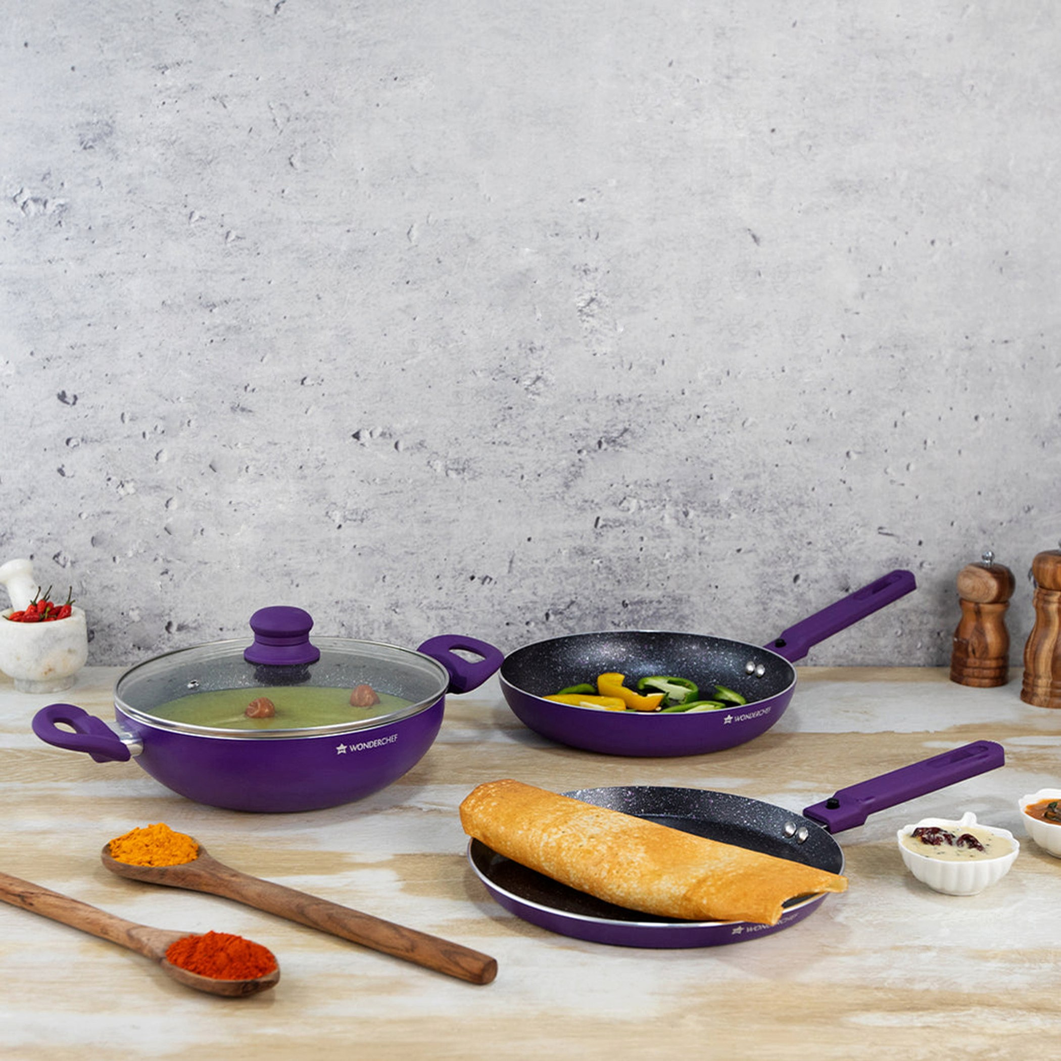 طقم أواني طهي غير قابل للالتصاق مع قاعدة حثيّة من ووندرشيف - 4 قطع-hbxhomeware-hbxkitchen-image-1
