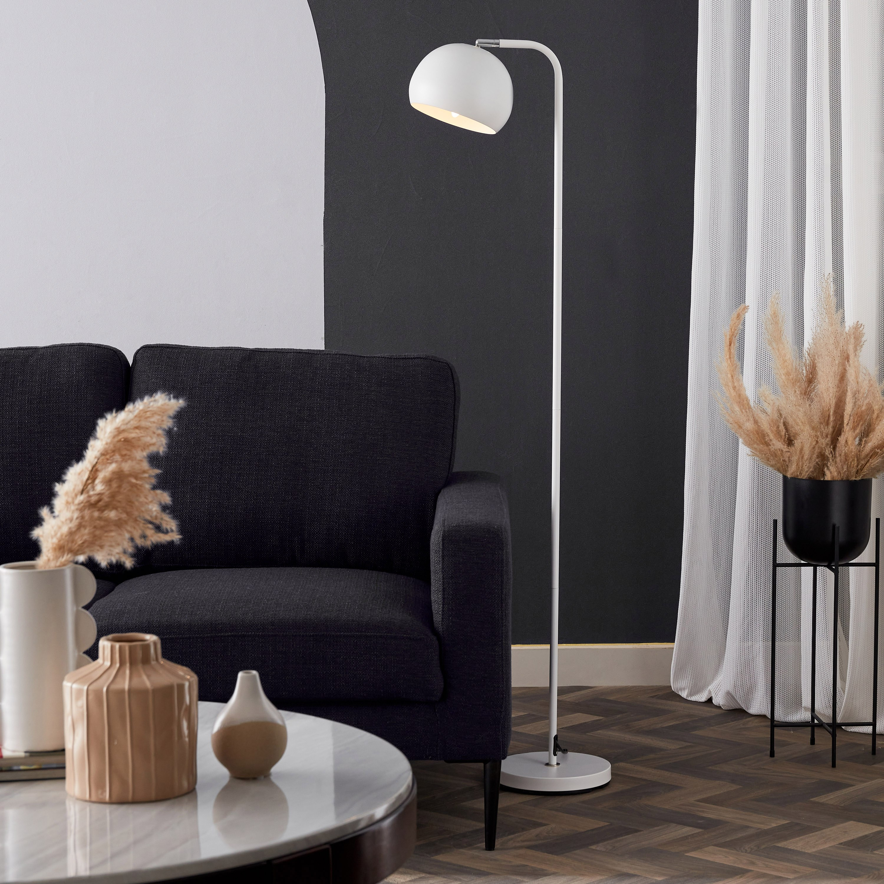 Blaze Metal Arc Floor Lamp with Shade - 145 cm-hbxhomeware-hbxdecorandfurnishings-image-5