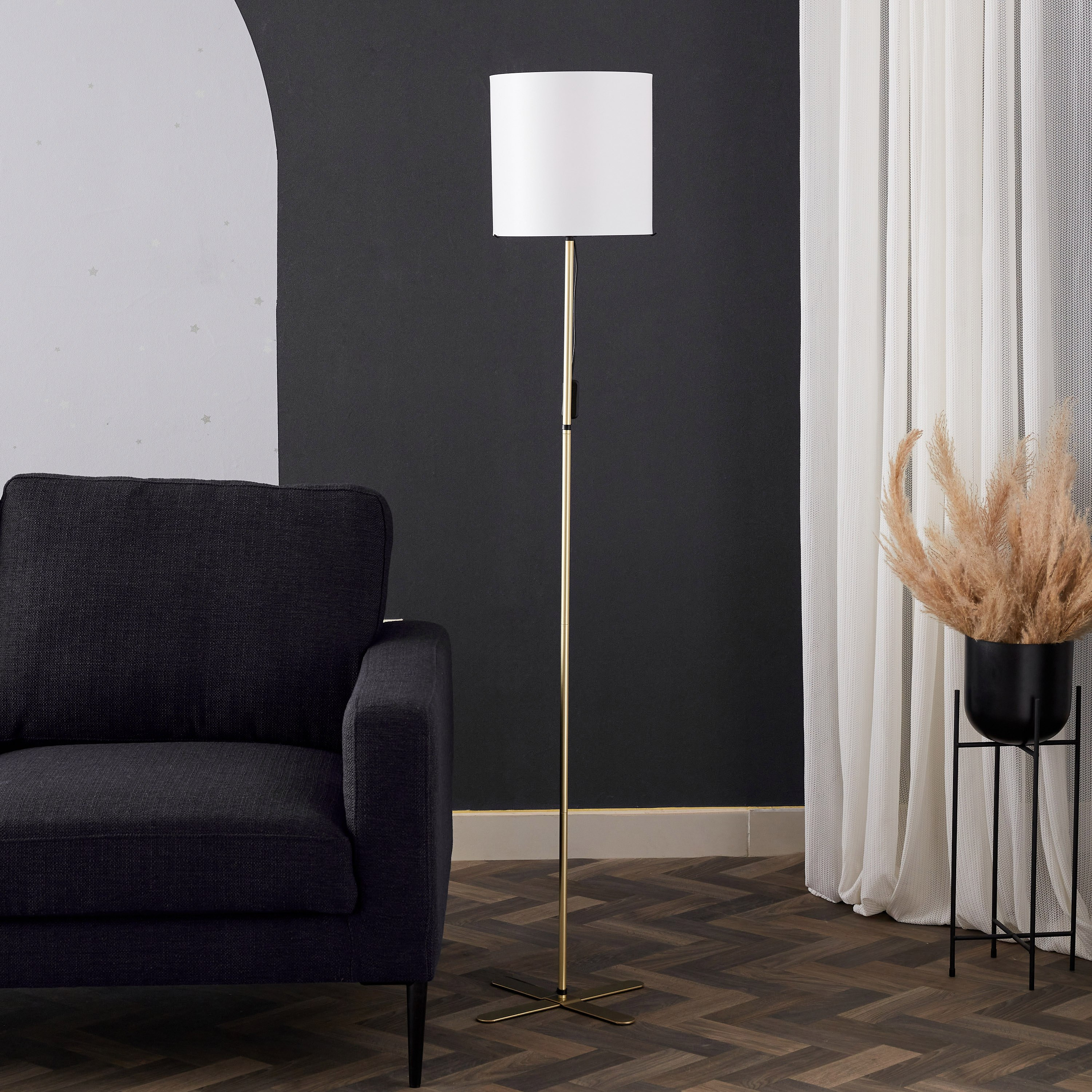 Blaze Metal Floor Lamp with Shade - 149 cm-hbxhomeware-hbxdecorandfurnishings-image-1