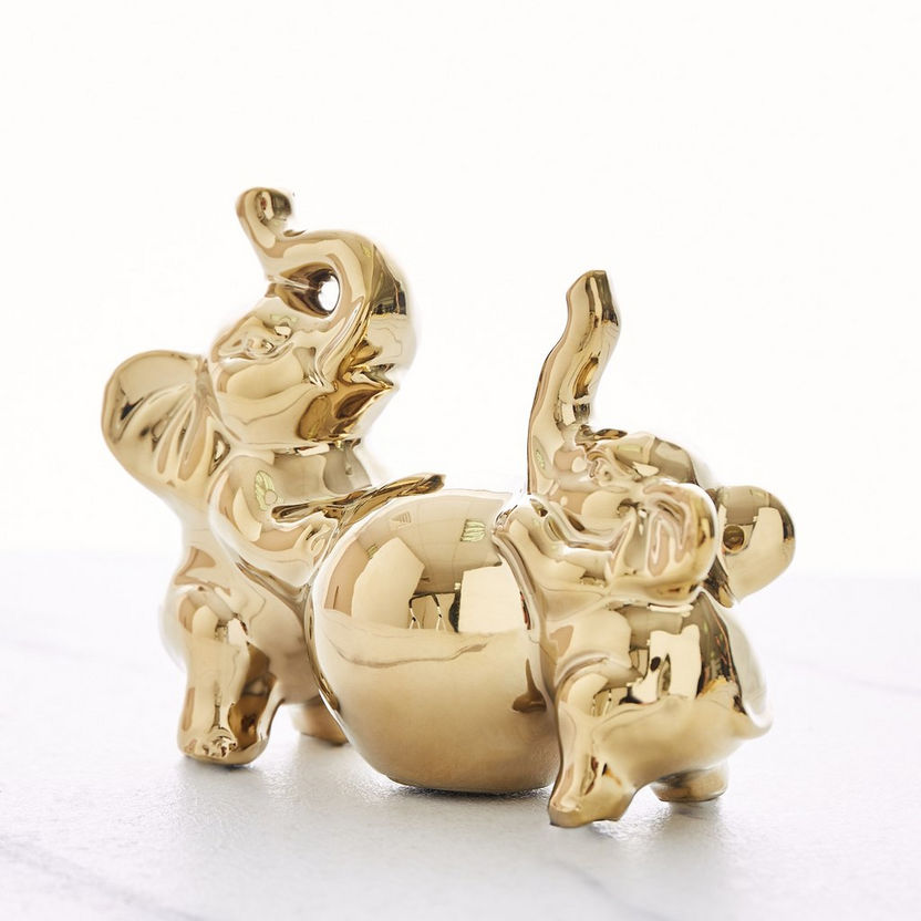Glide Decorative Elephant Showpiece - 16.5x7.5x13 cm-Figurines and Ornaments-image-0