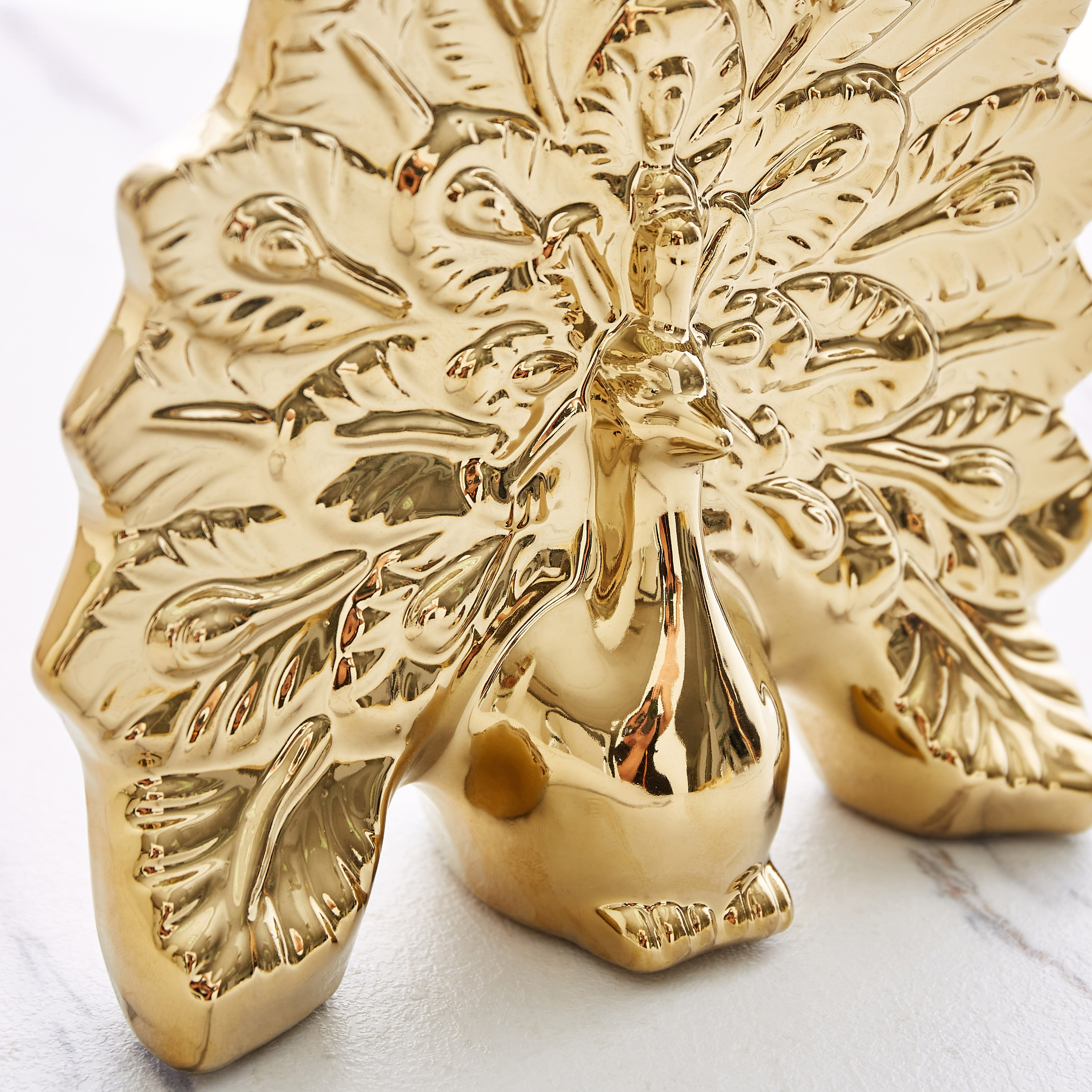 تمثال ديكور طاووس من جلايد - 20x7.5x19 سم-hbxhomeware-homedecor-figurinesandornaments-image-3